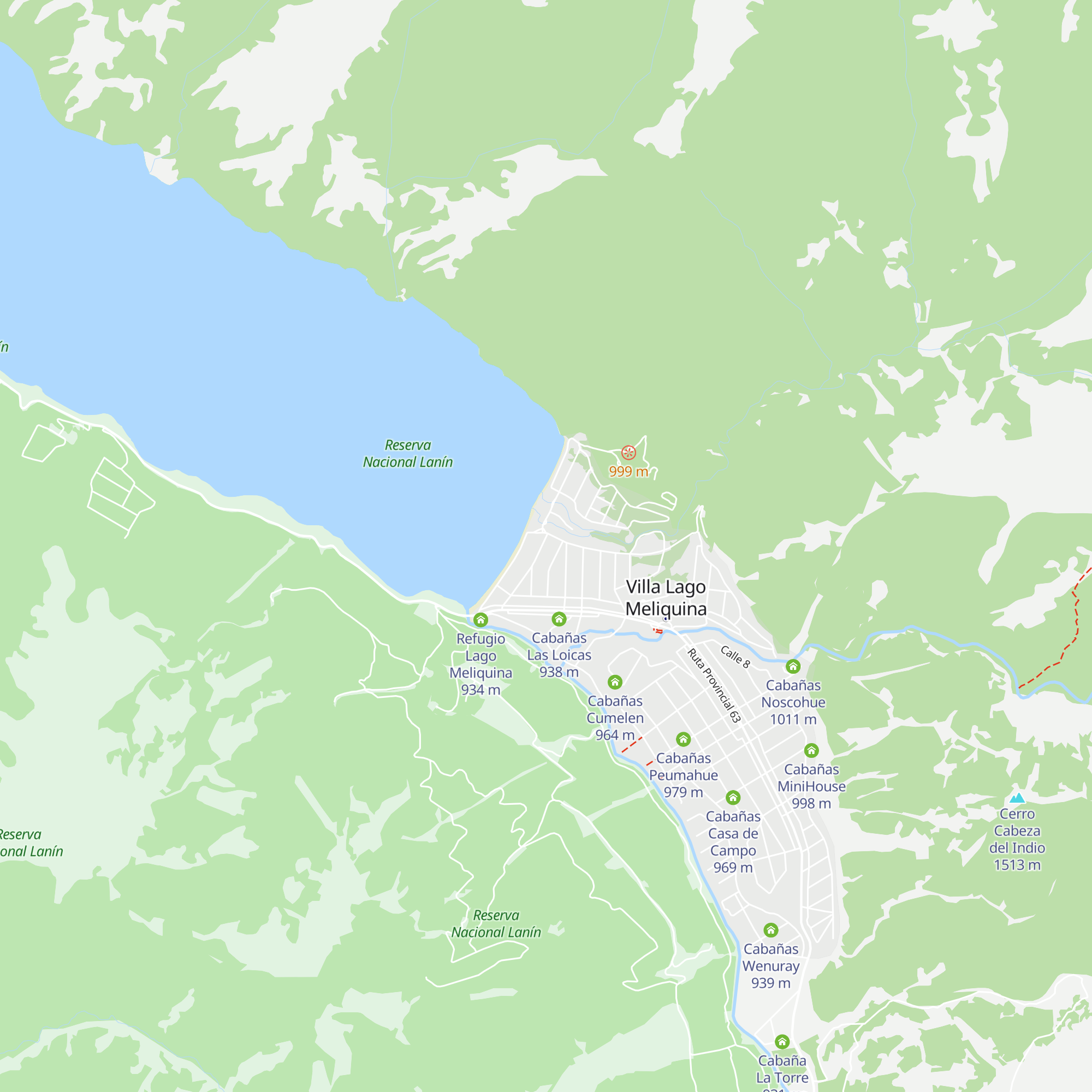 Cabaña Carelhue map
