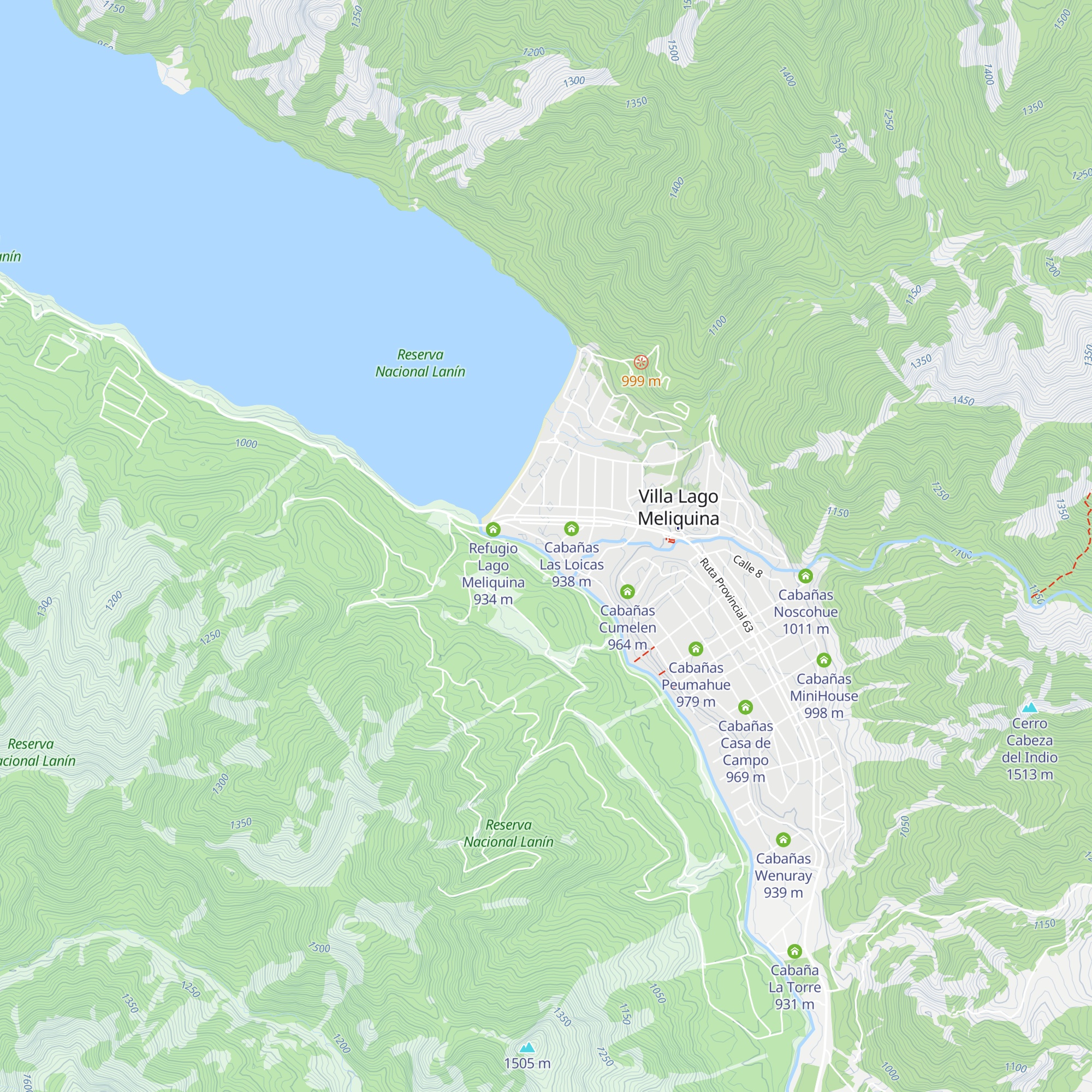 Cabaña Carelhue map