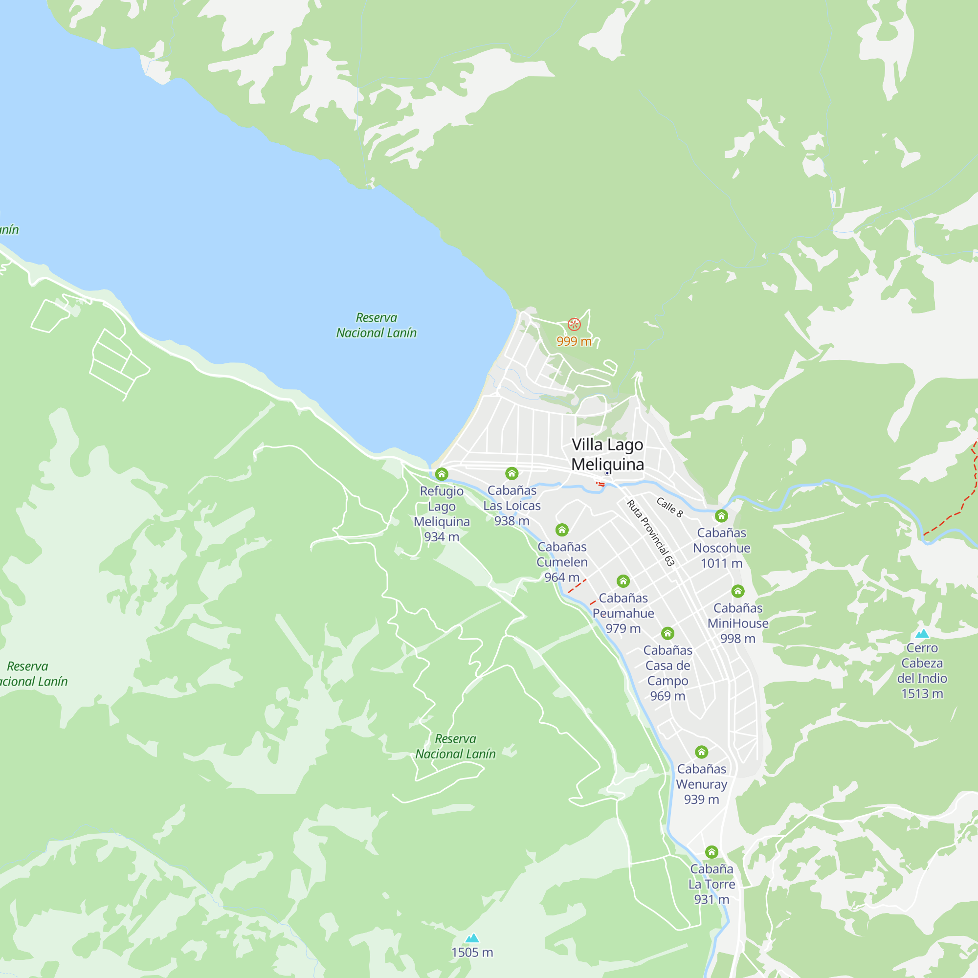 Cabaña Carelhue map