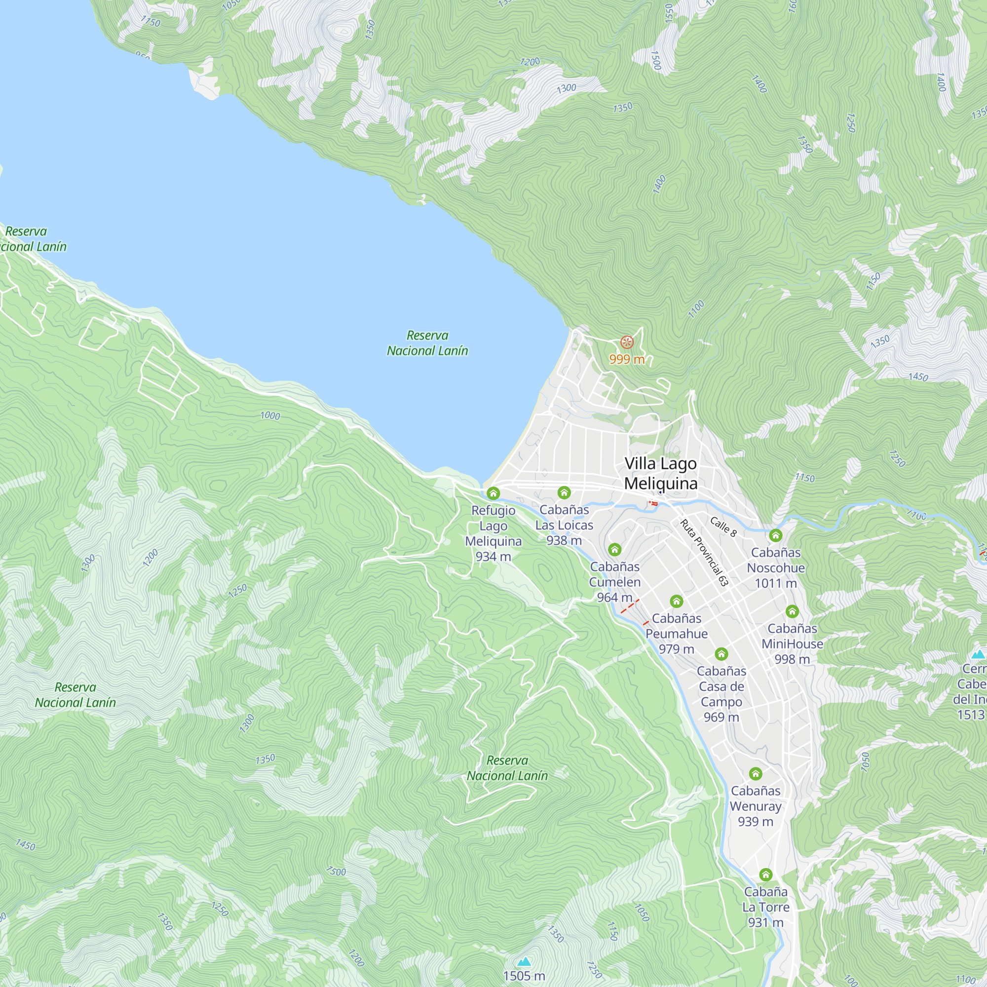 Refugio Lago Meliquina map