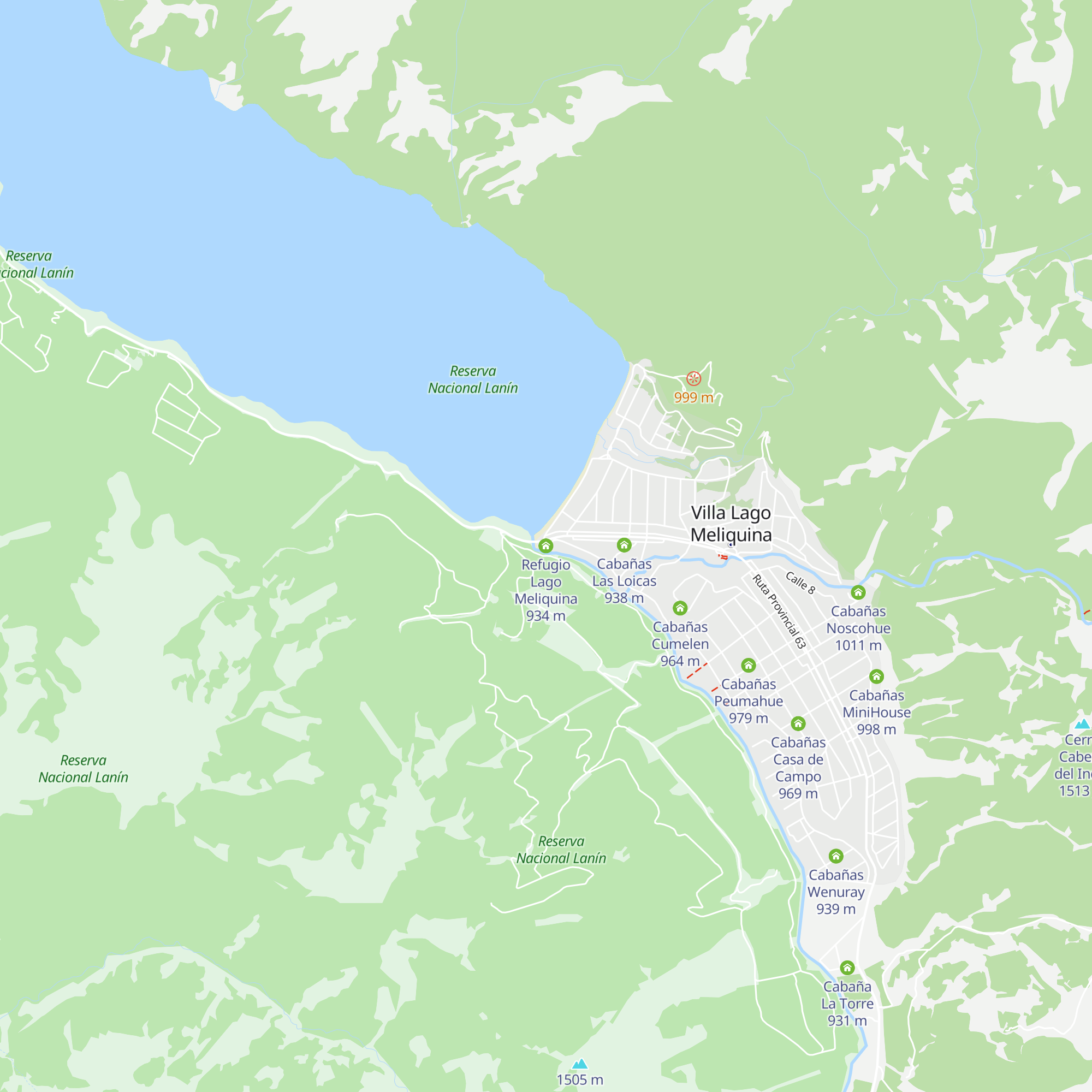 Refugio Lago Meliquina map