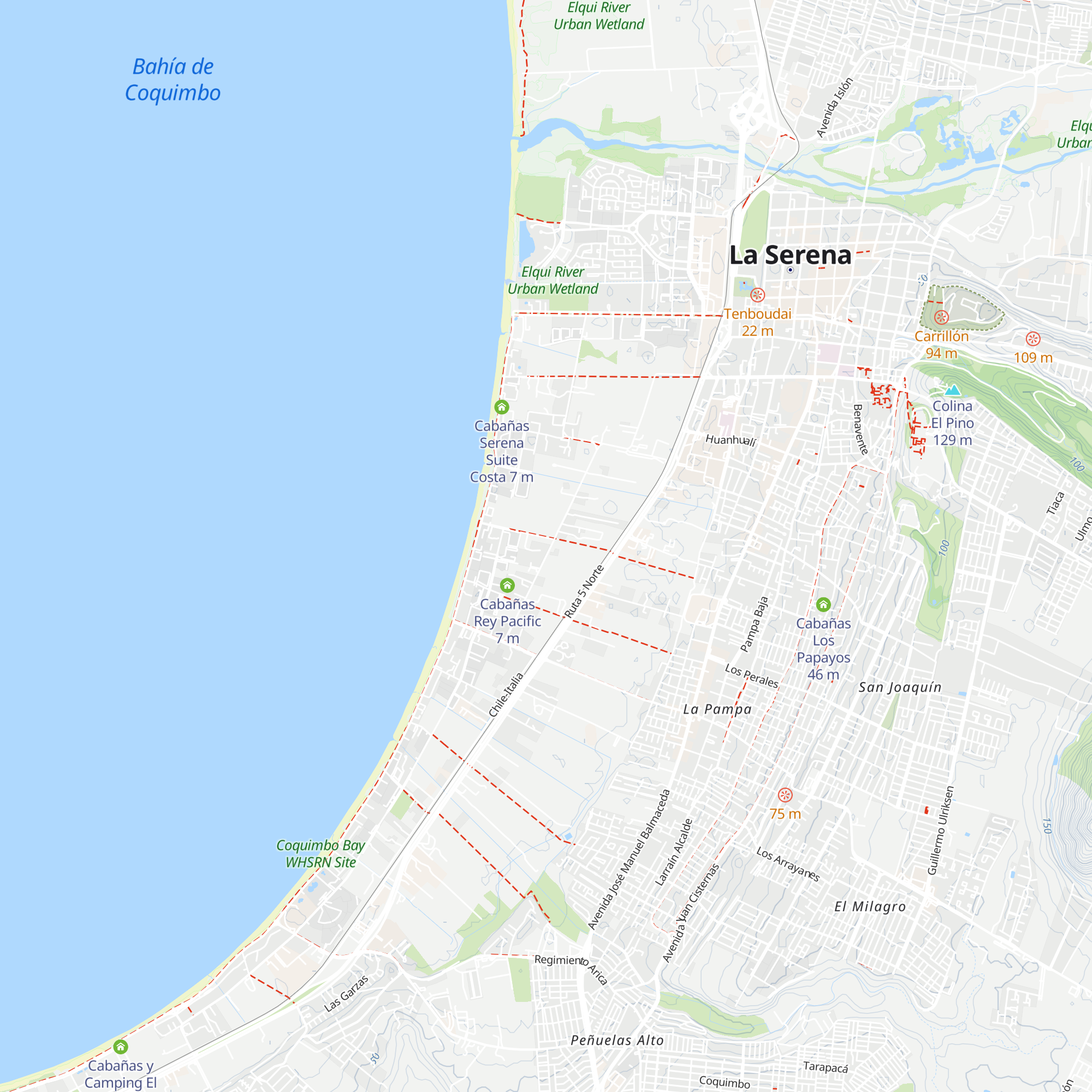 Cabañas Los Copaos map