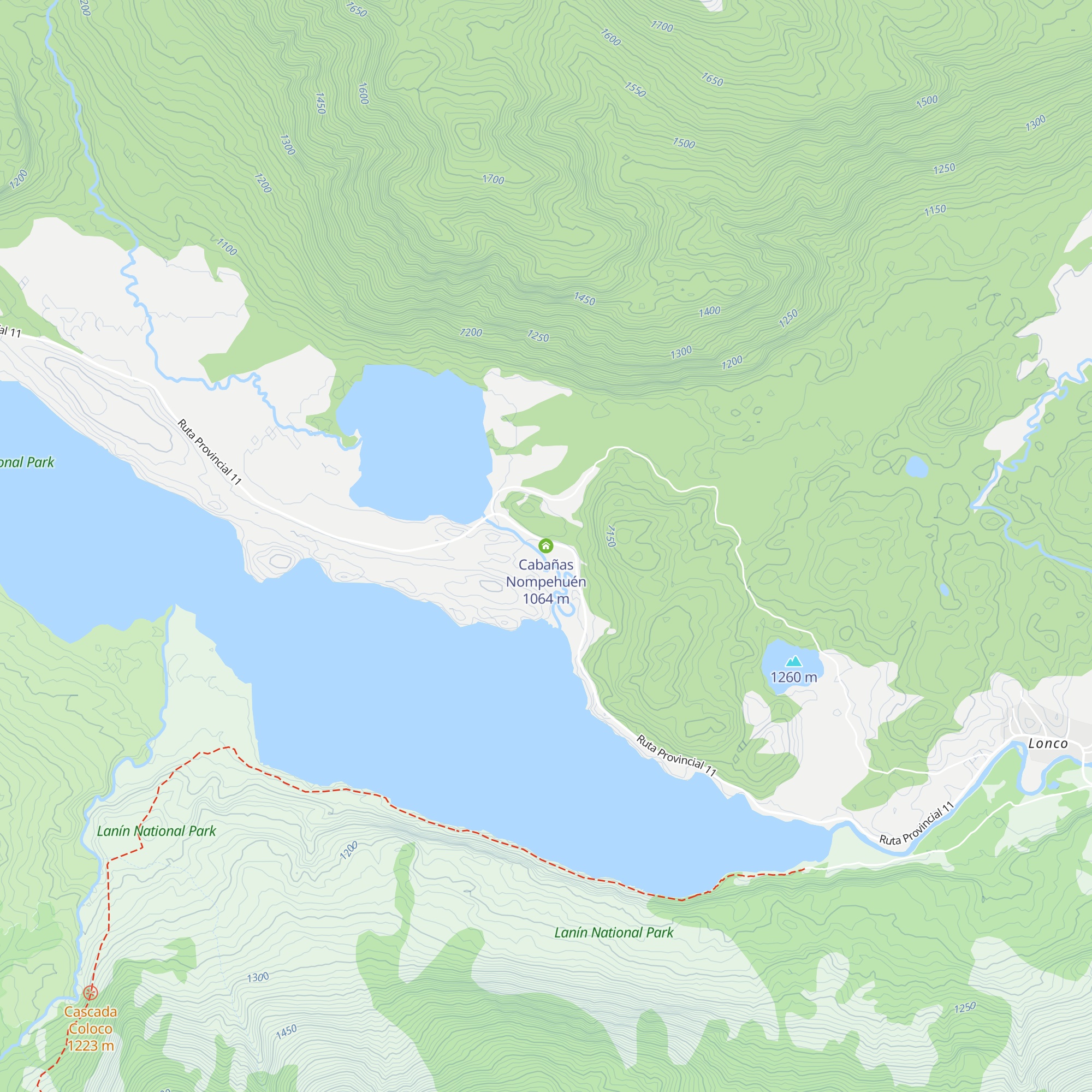 Cabañas Nompehuén map