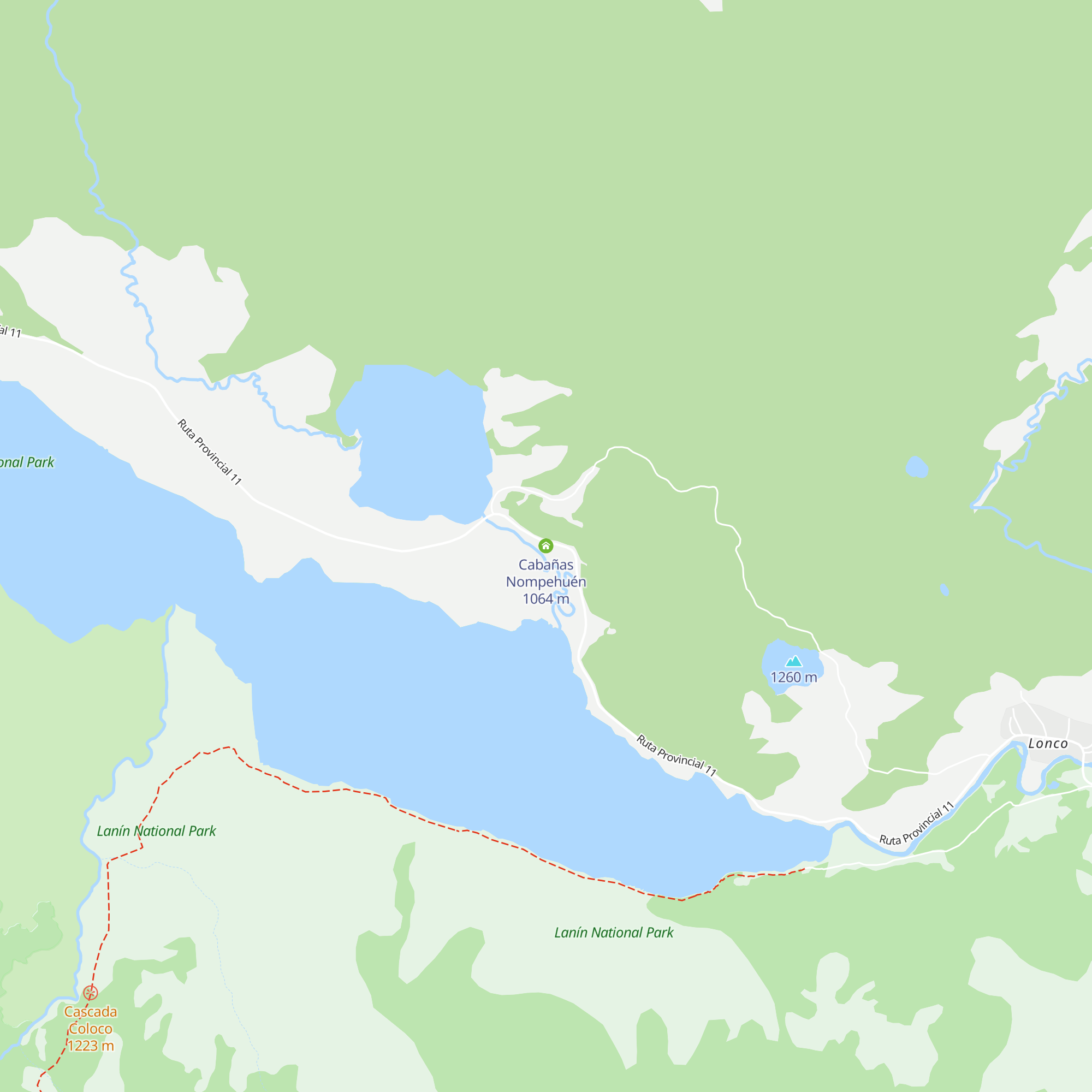 Cabañas Nompehuén map