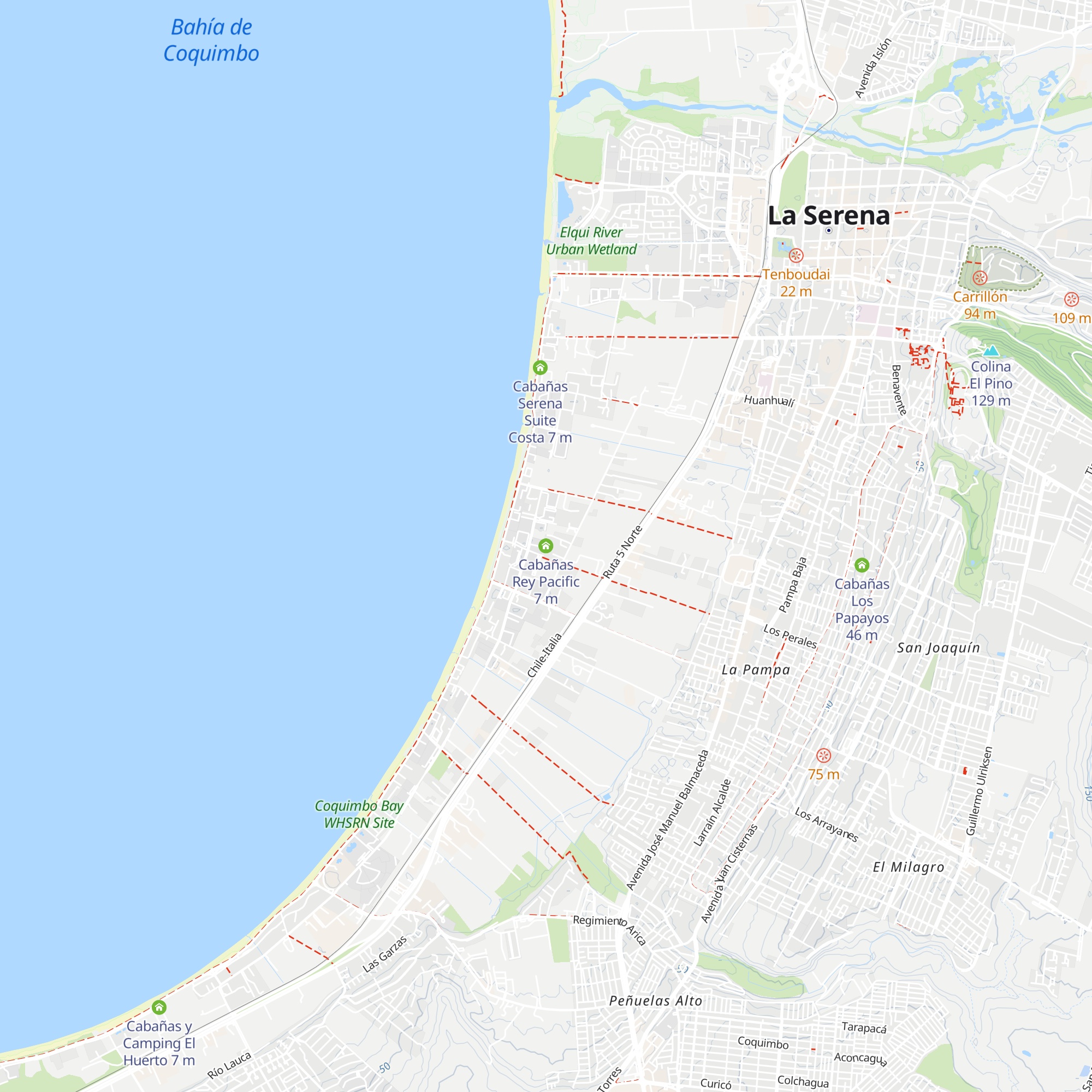 Cabañas Rey Pacific map