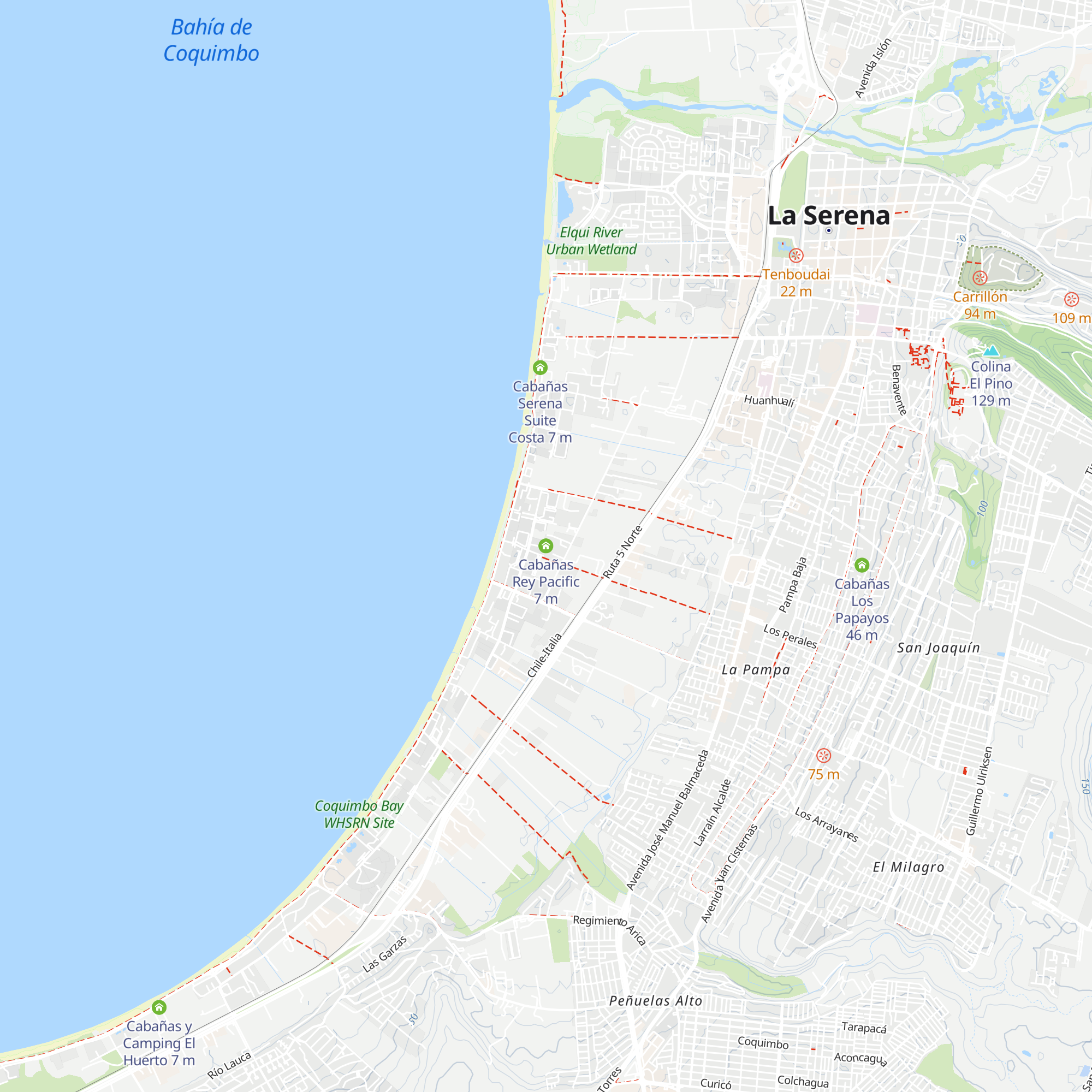 Cabañas Rey Pacific map
