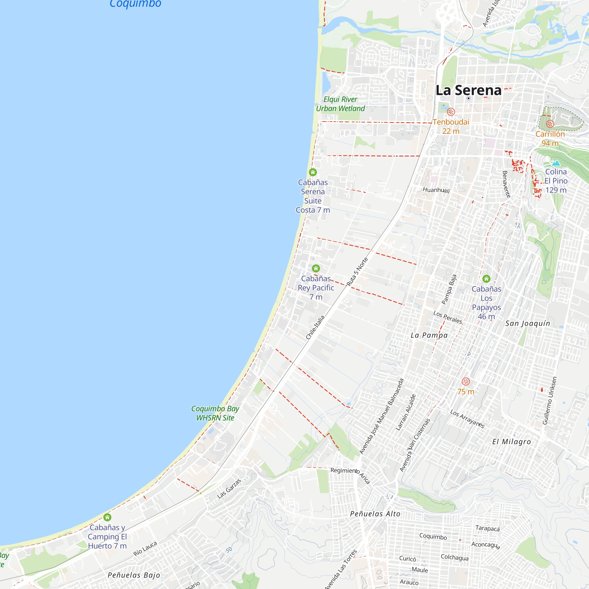 Cabañas Mar Serena map
