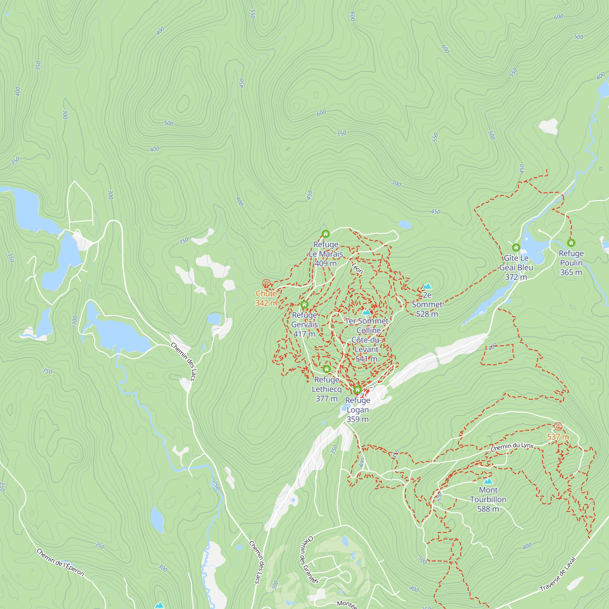Refuge Gervais map