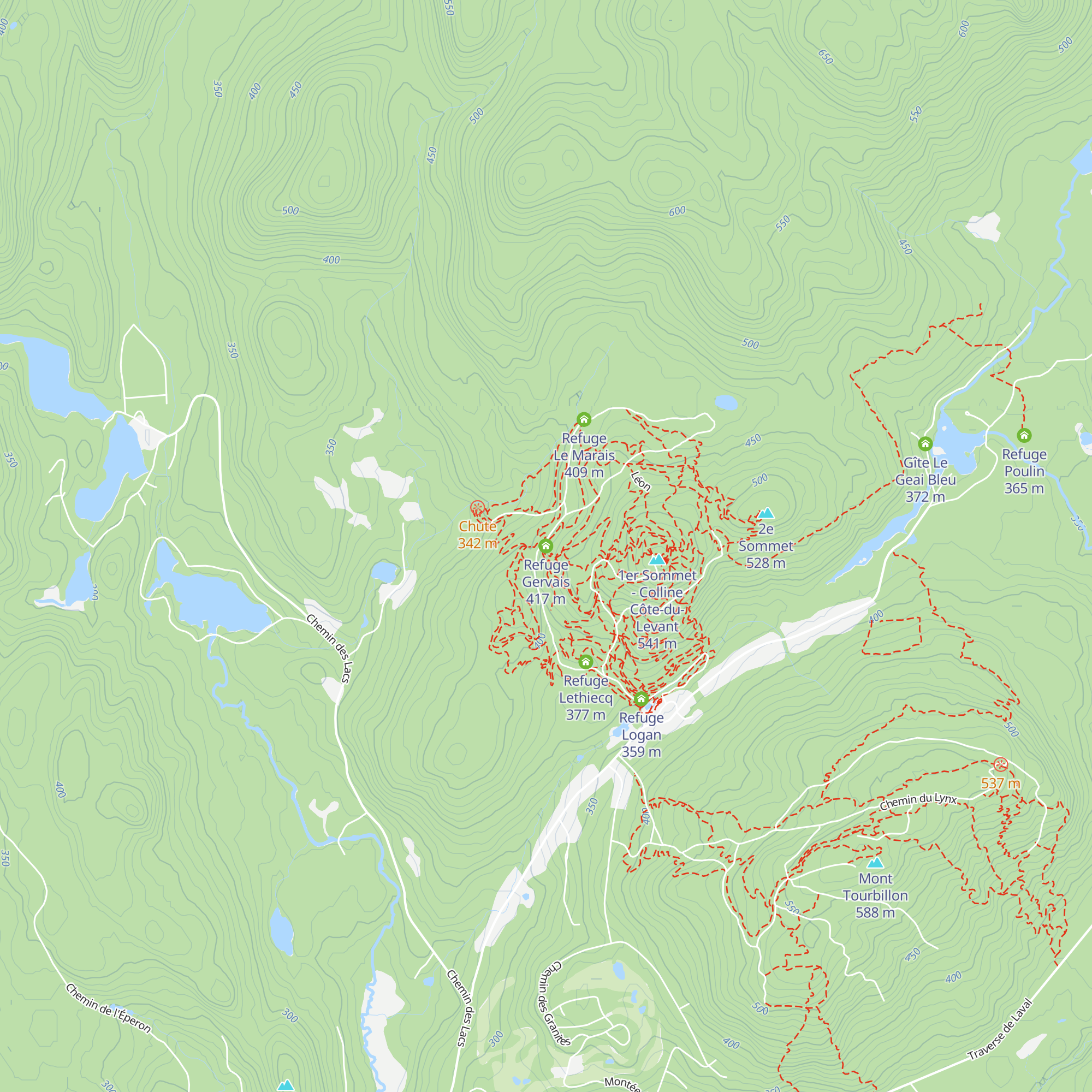 Refuge Gervais map