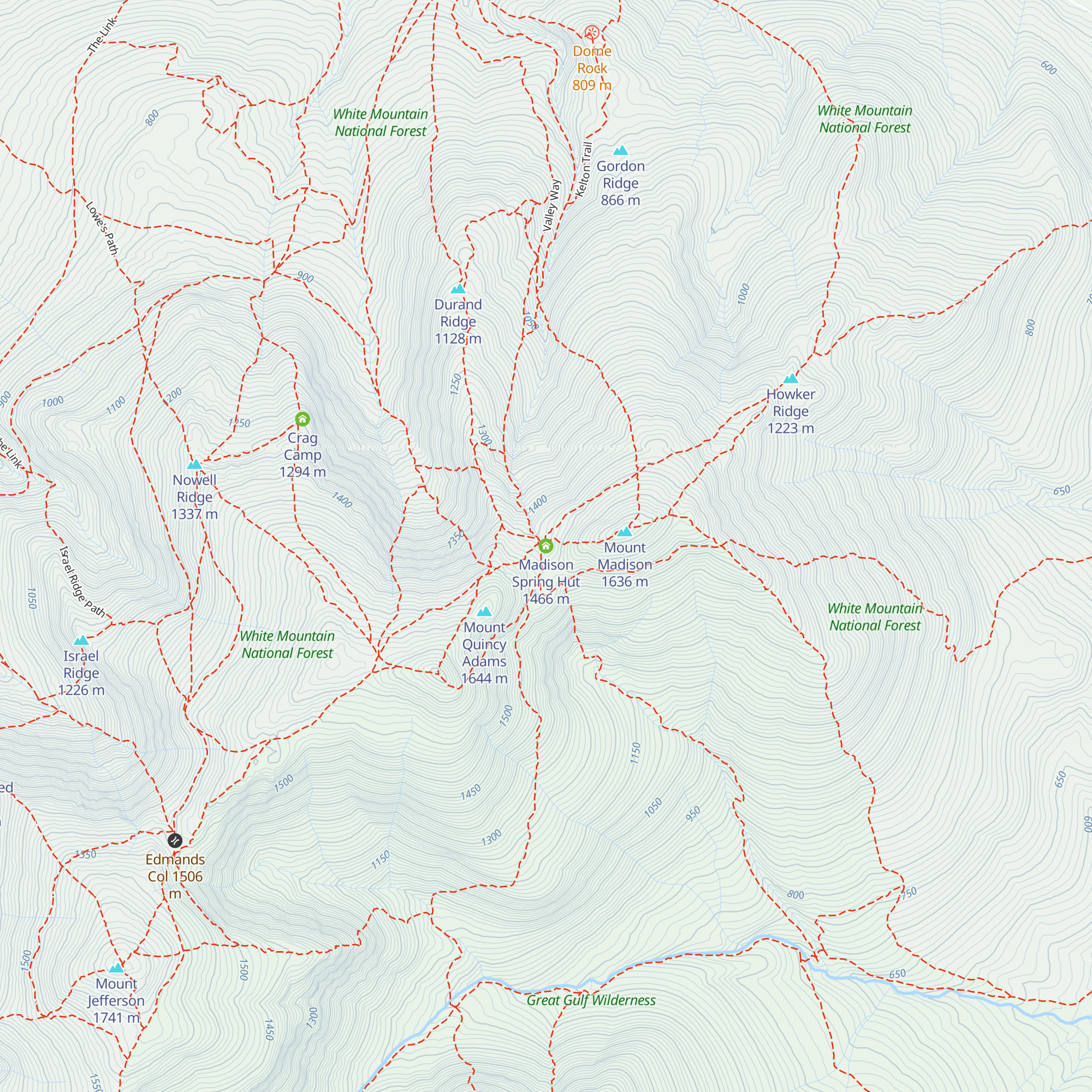 Madison Spring Hut map
