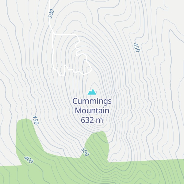 Map of Cummings Mountain