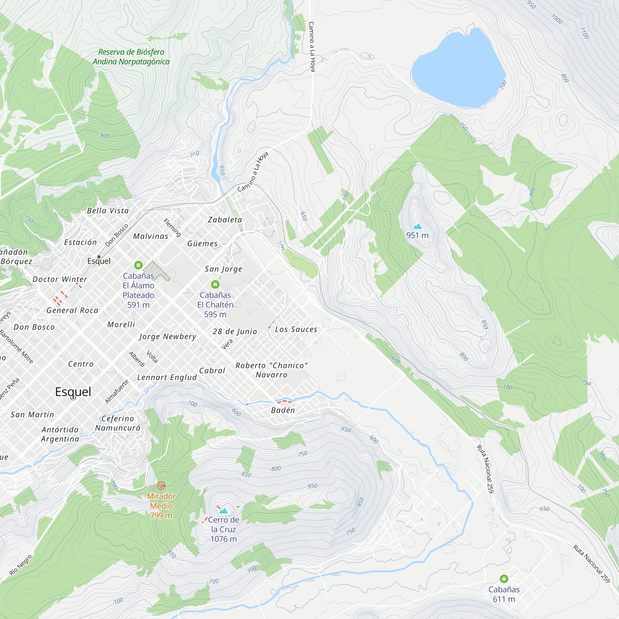Cabañas Nahuel Pan map