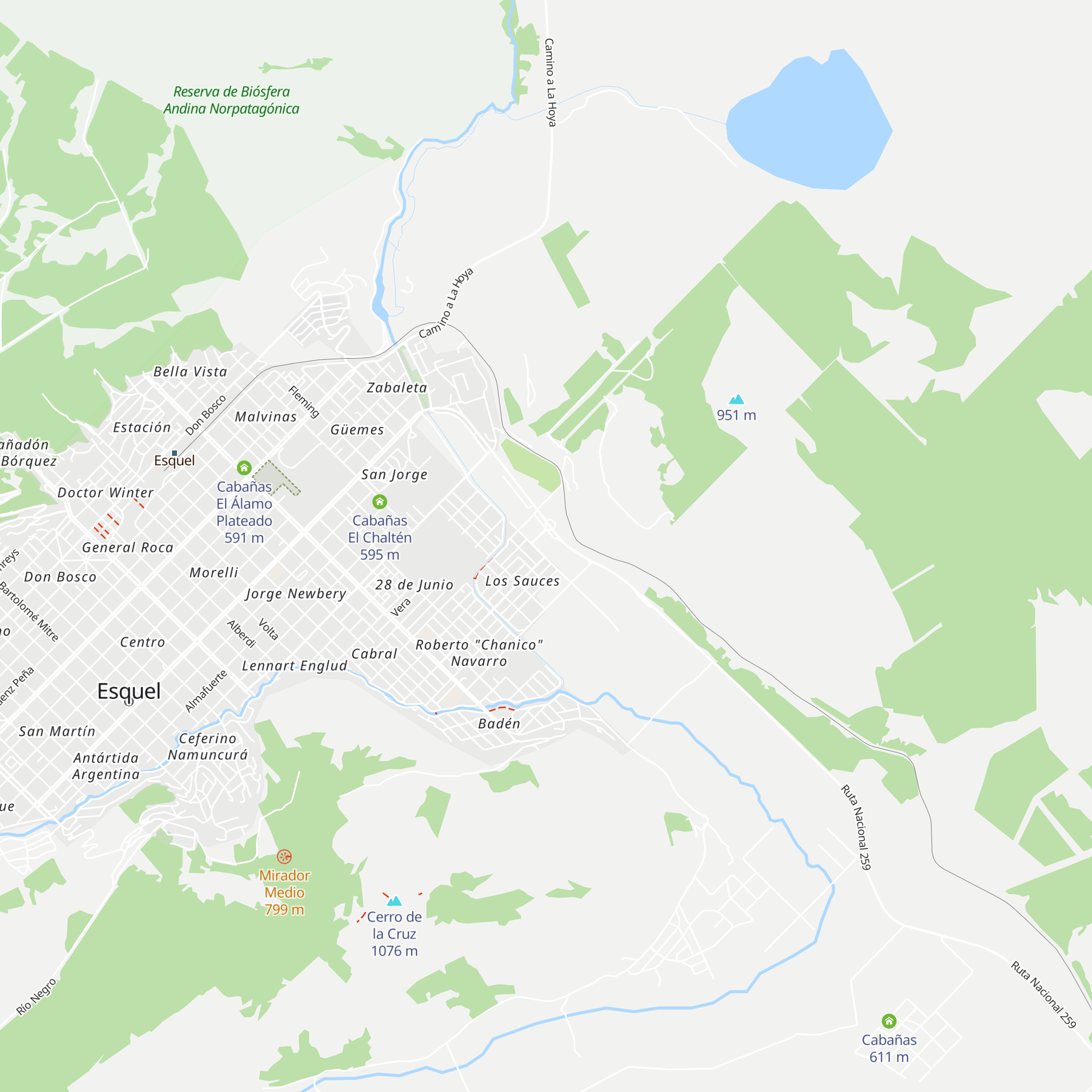 Cabañas Nahuel Pan map