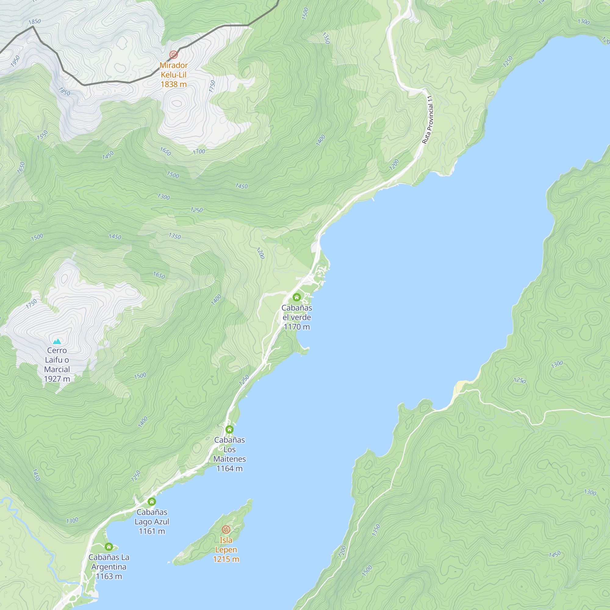 Cabañas Los Senderos map