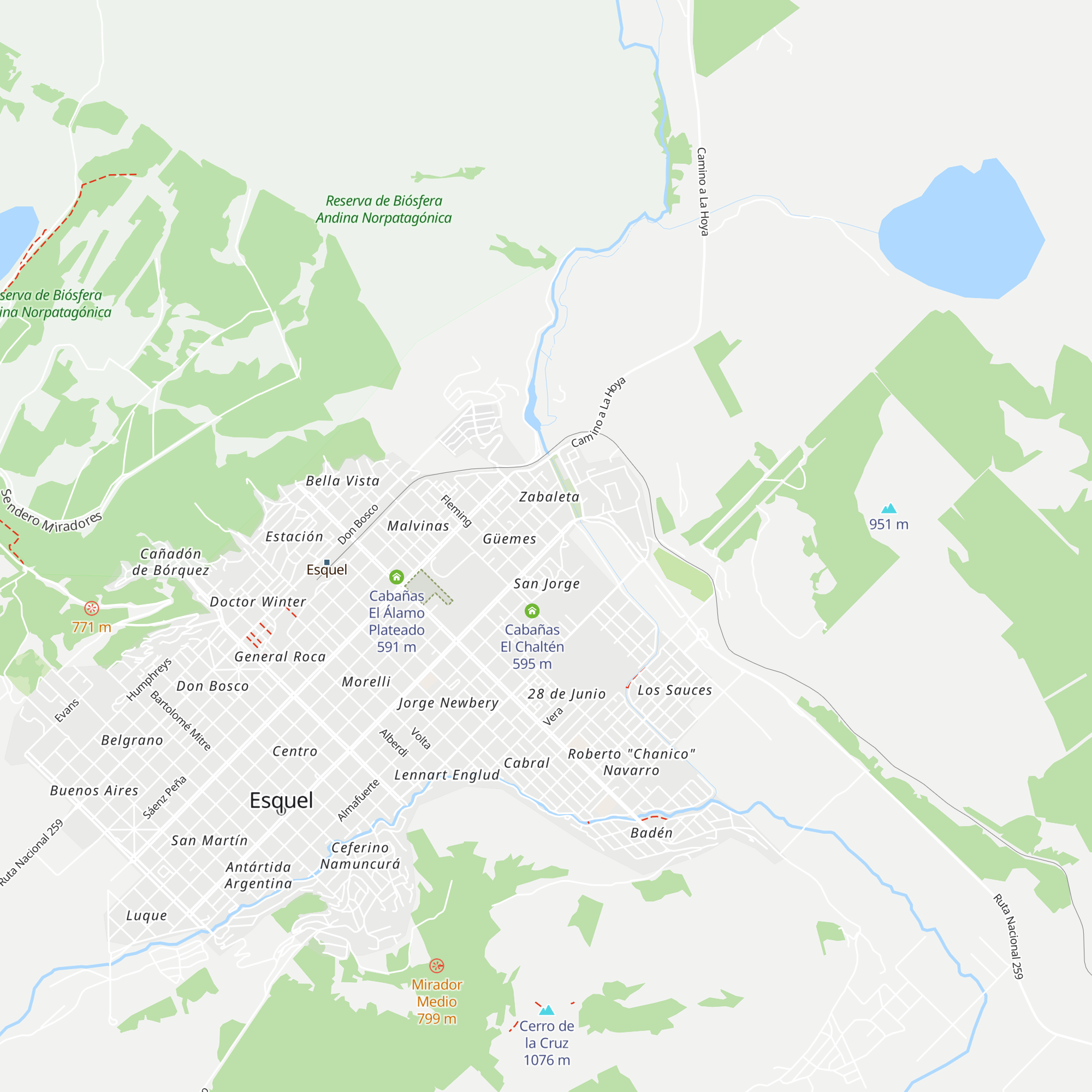 Cabañas La Posada del Gales map