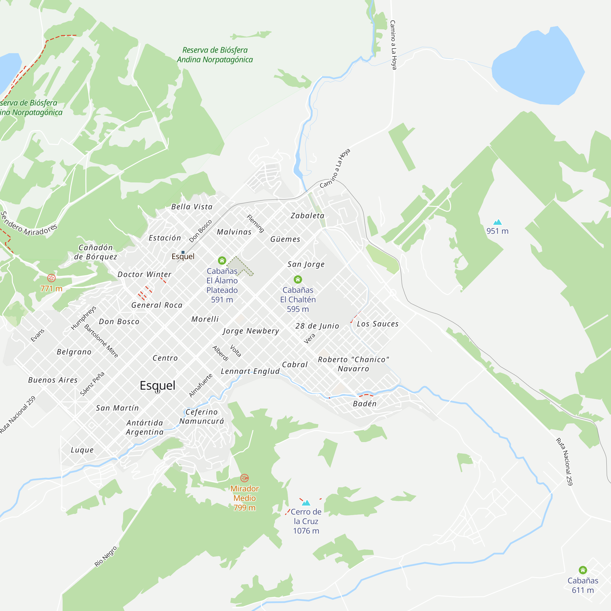 Cabañas Aires Andinos map