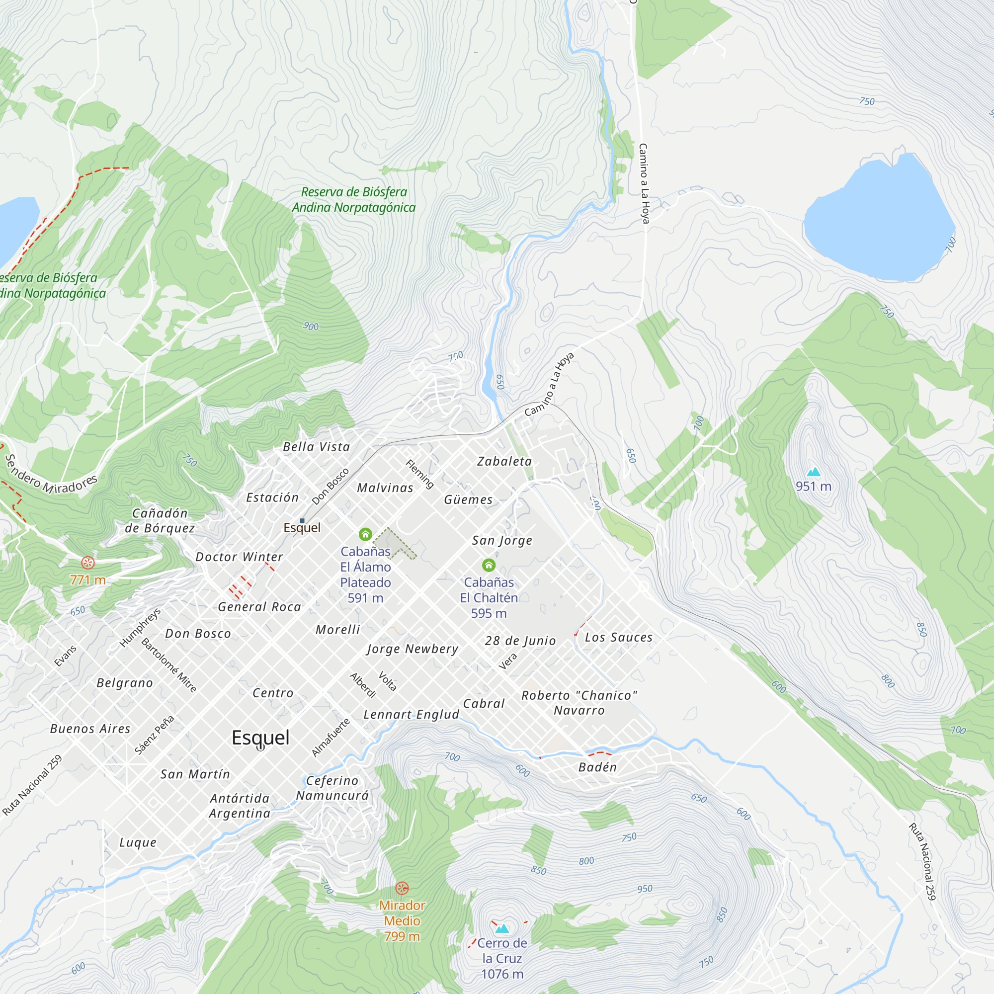 Cabañas Pailalén map