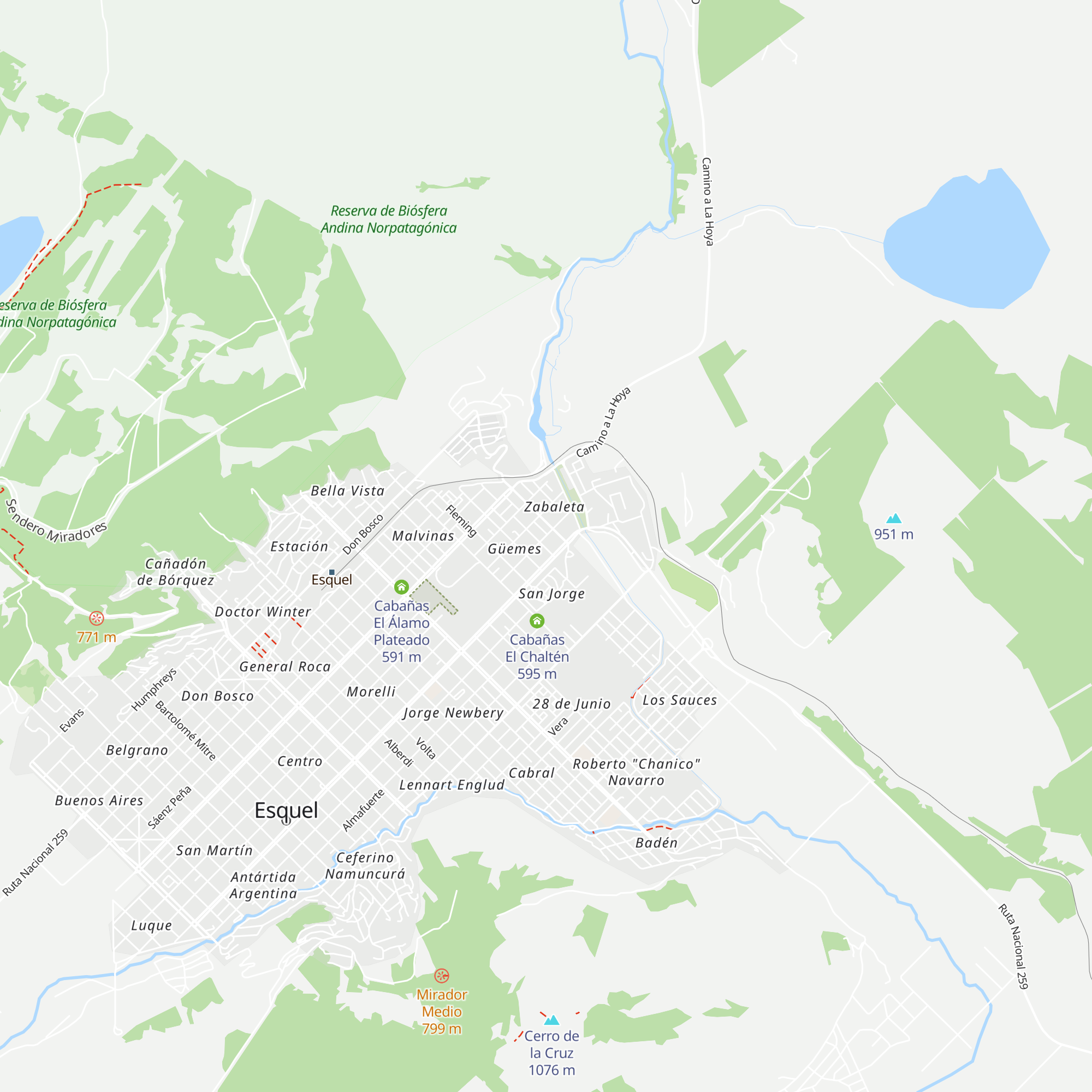 Cabañas Pailalén map
