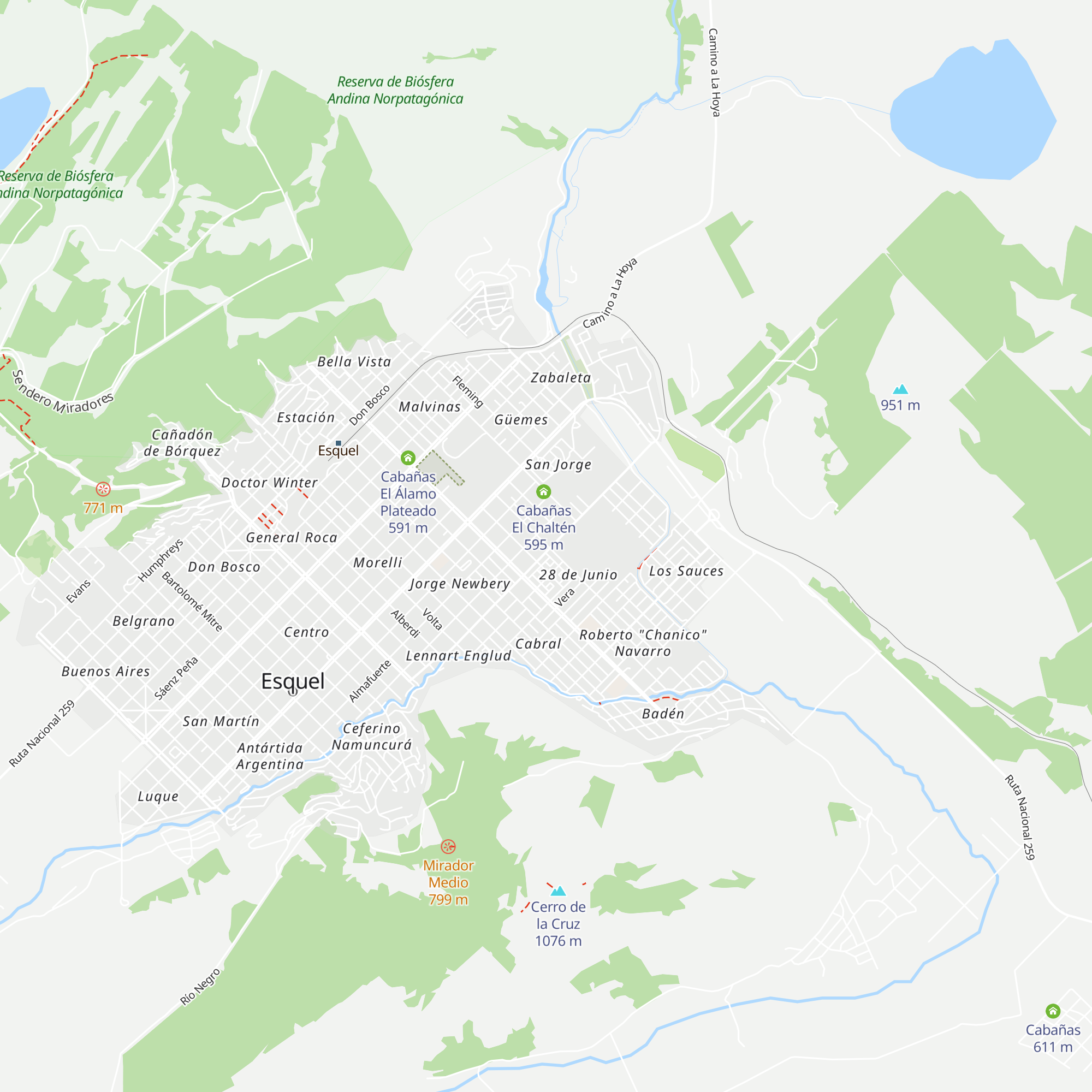 Cabañas Rayen Hue map