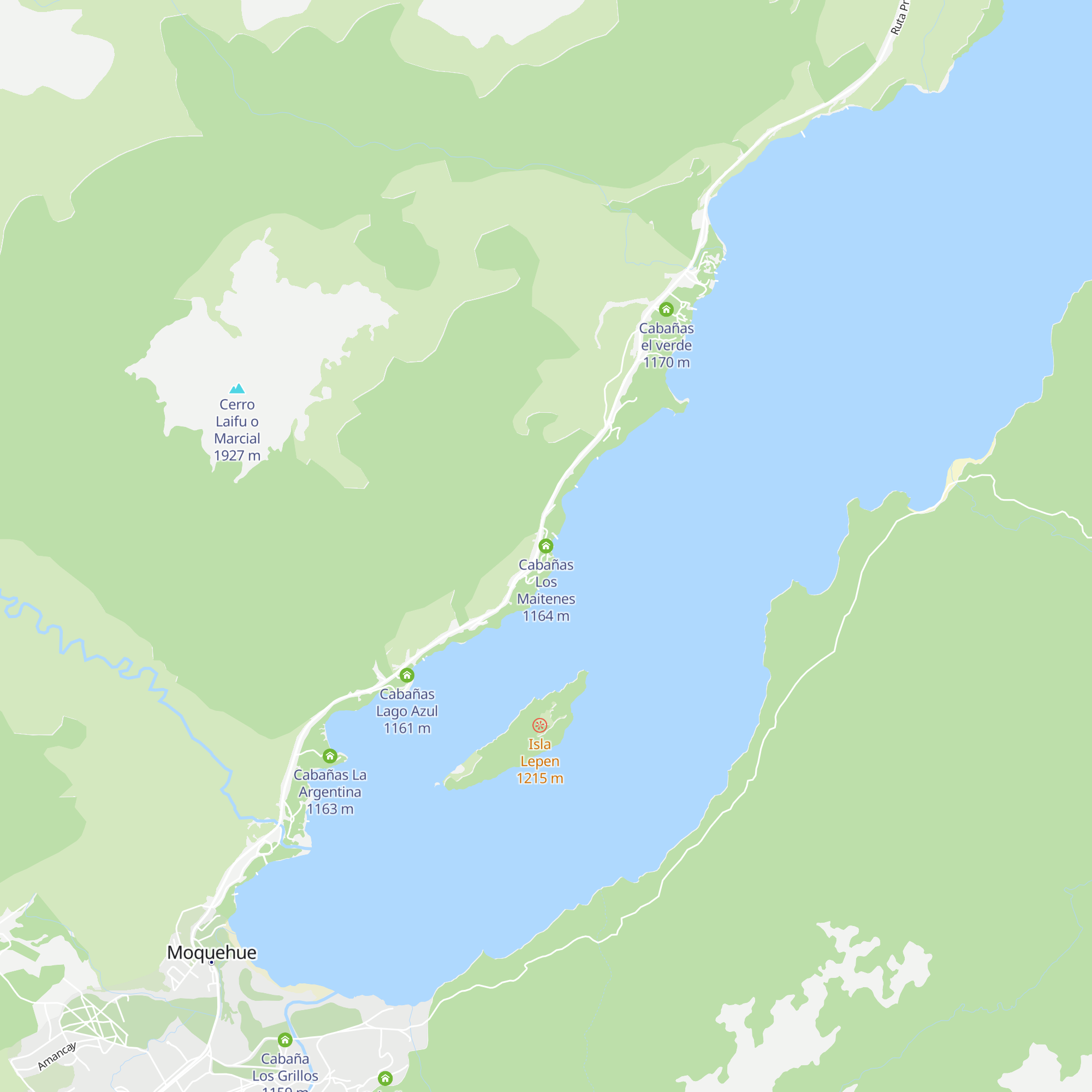 Cabañas Los Maitenes map
