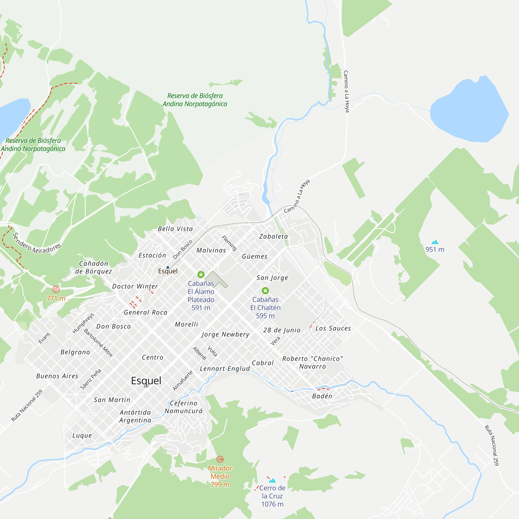 Cabañas Los Abedules map
