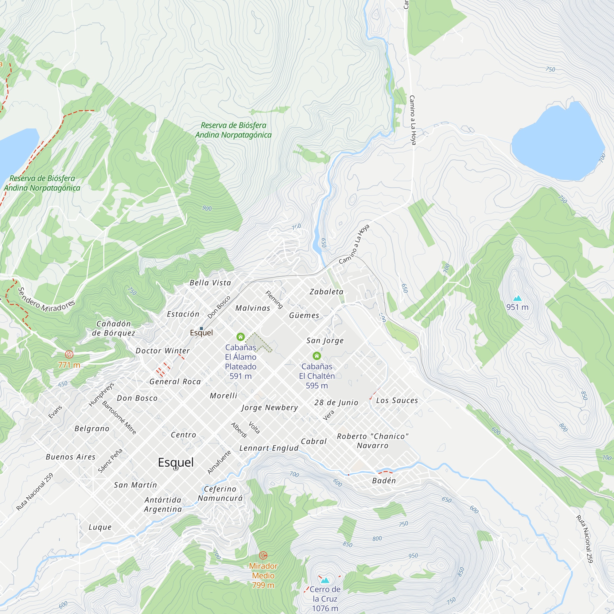 Cabañas Temistocle map