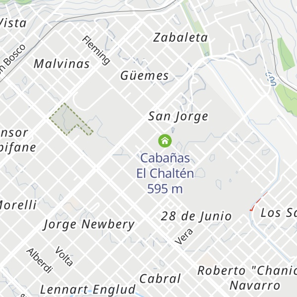 Map of Cabañas Nunatak