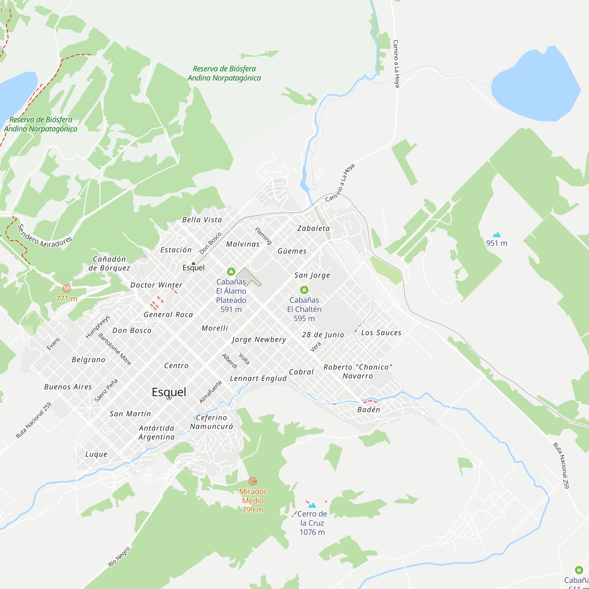 Cabañas Nunatak map