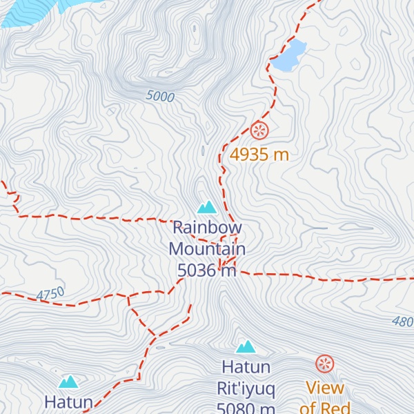 Map of Rainbow Mountain