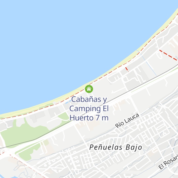 Map of Cabañas y Camping El Huerto