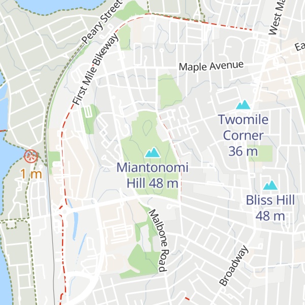 Map of Miantonomi Hill