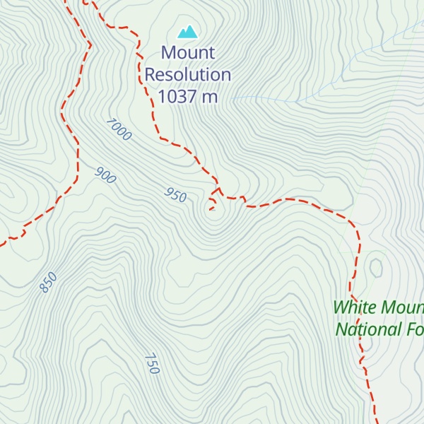 Map of Mount Resolution South Knob