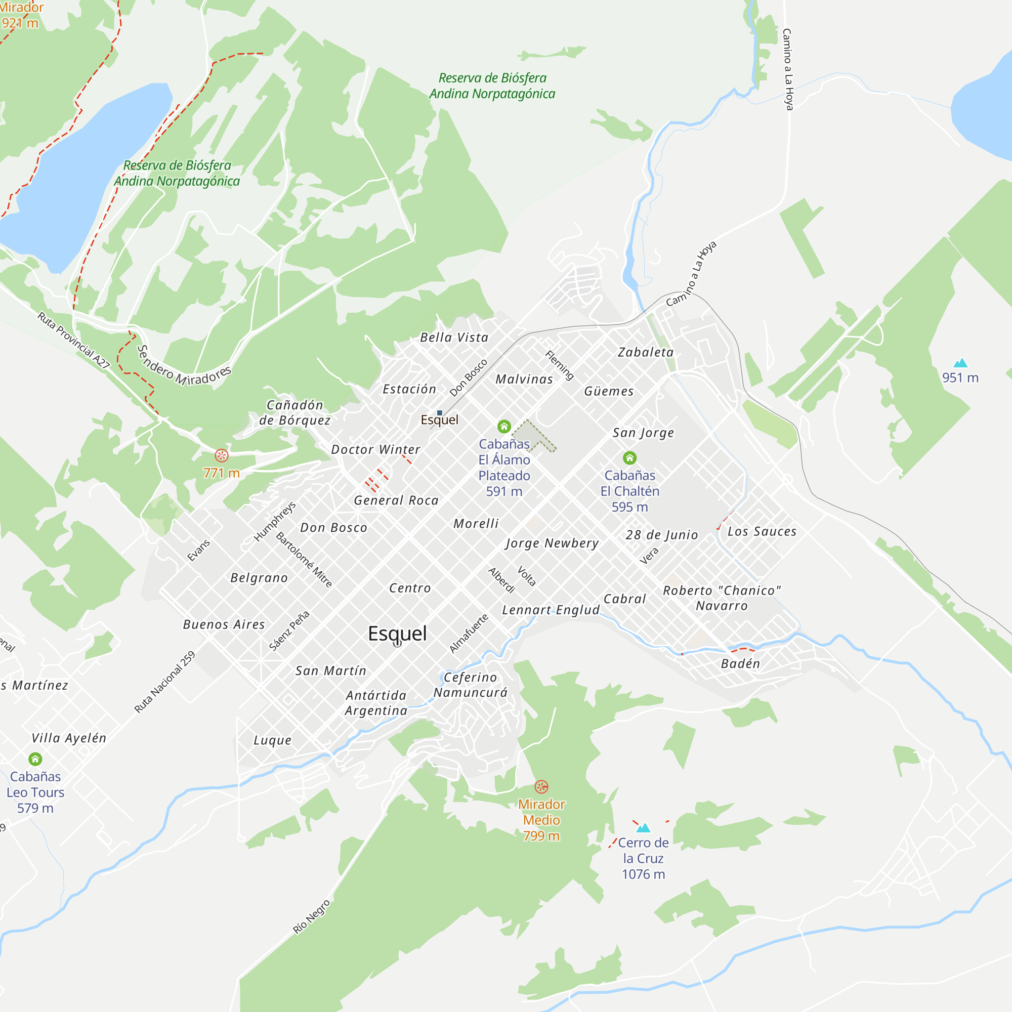 Cabañas Epehuen Cupal map