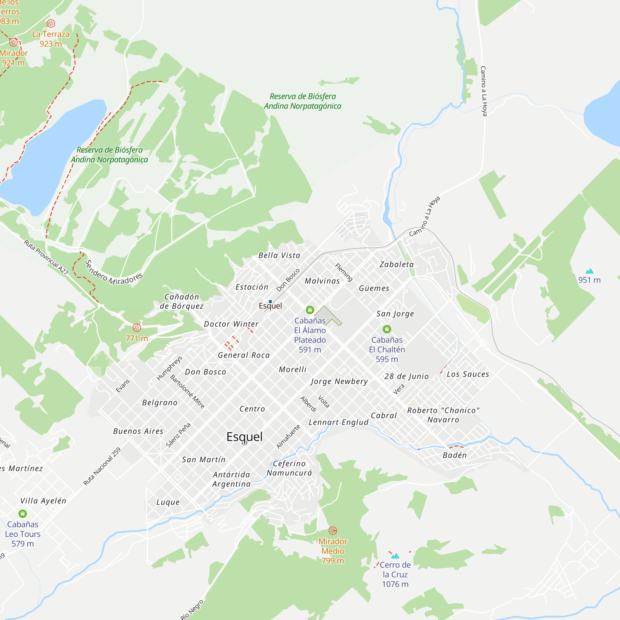 Cabañas El Álamo Plateado map
