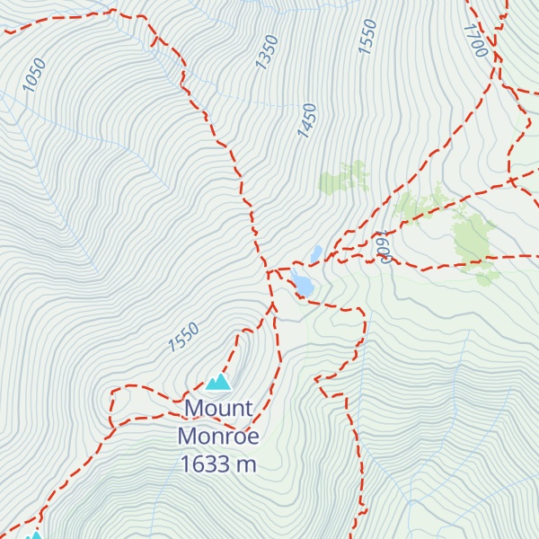 Map of Lakes of the Clouds Hut