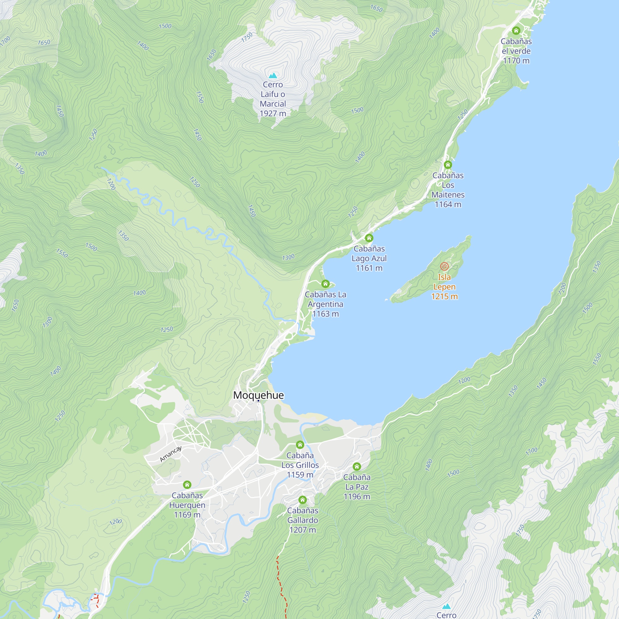 Cabañas Antu-Cullén map
