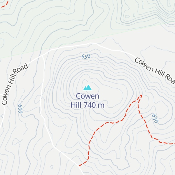 Map of Cowen Hill