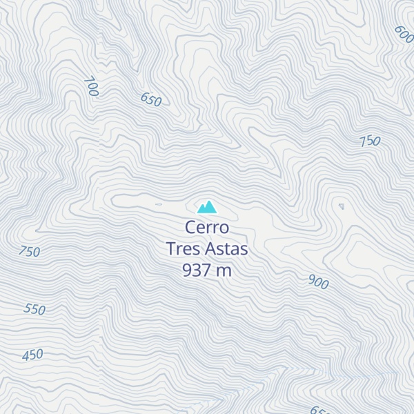 Map of Cerro Tres Astas