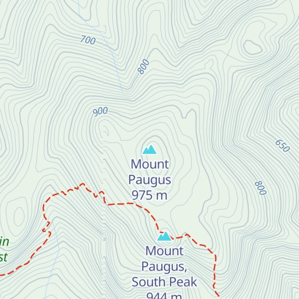 Map of Mount Paugus