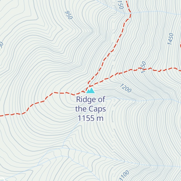 Map of Ridge of the Caps