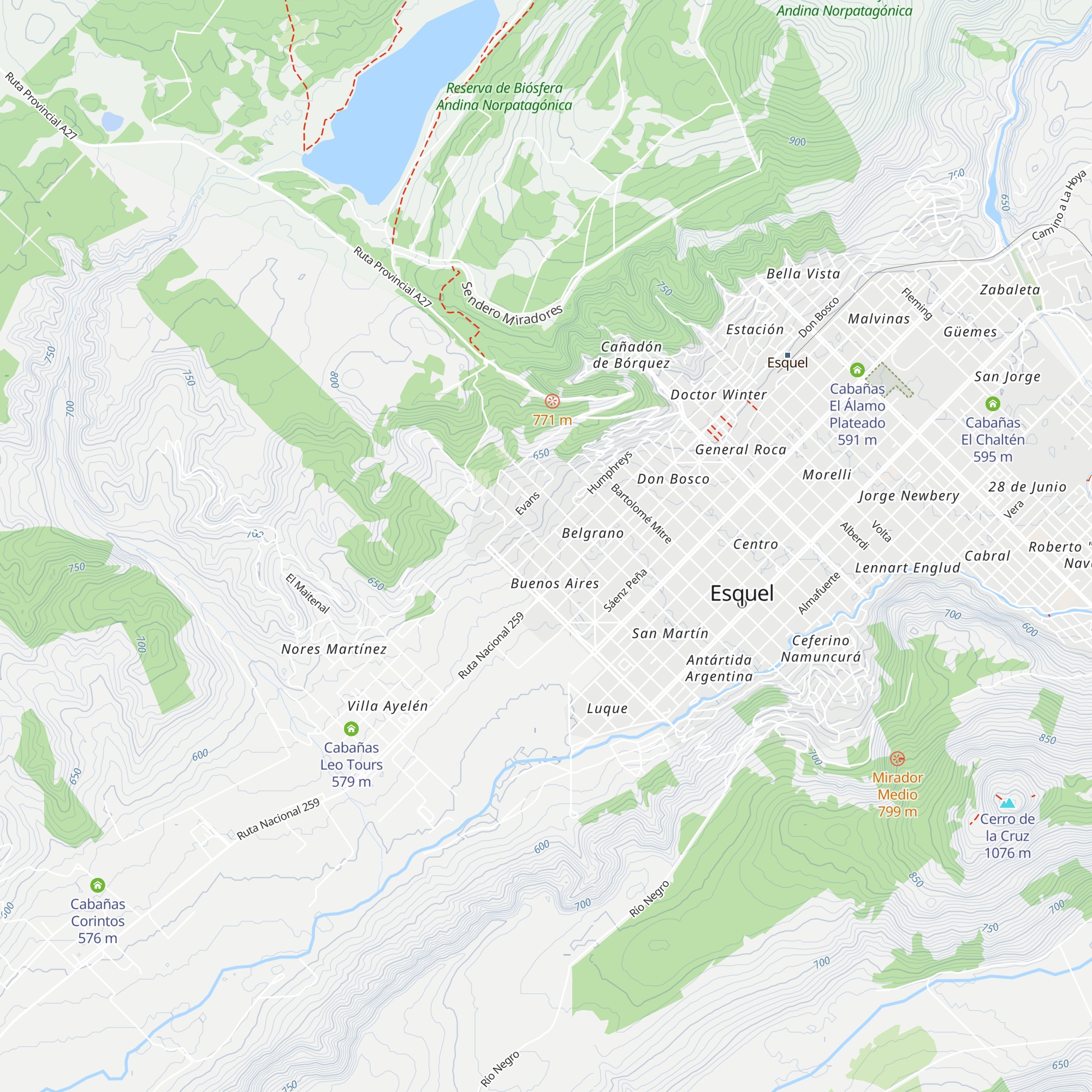 Cabañas Bosque Andino map