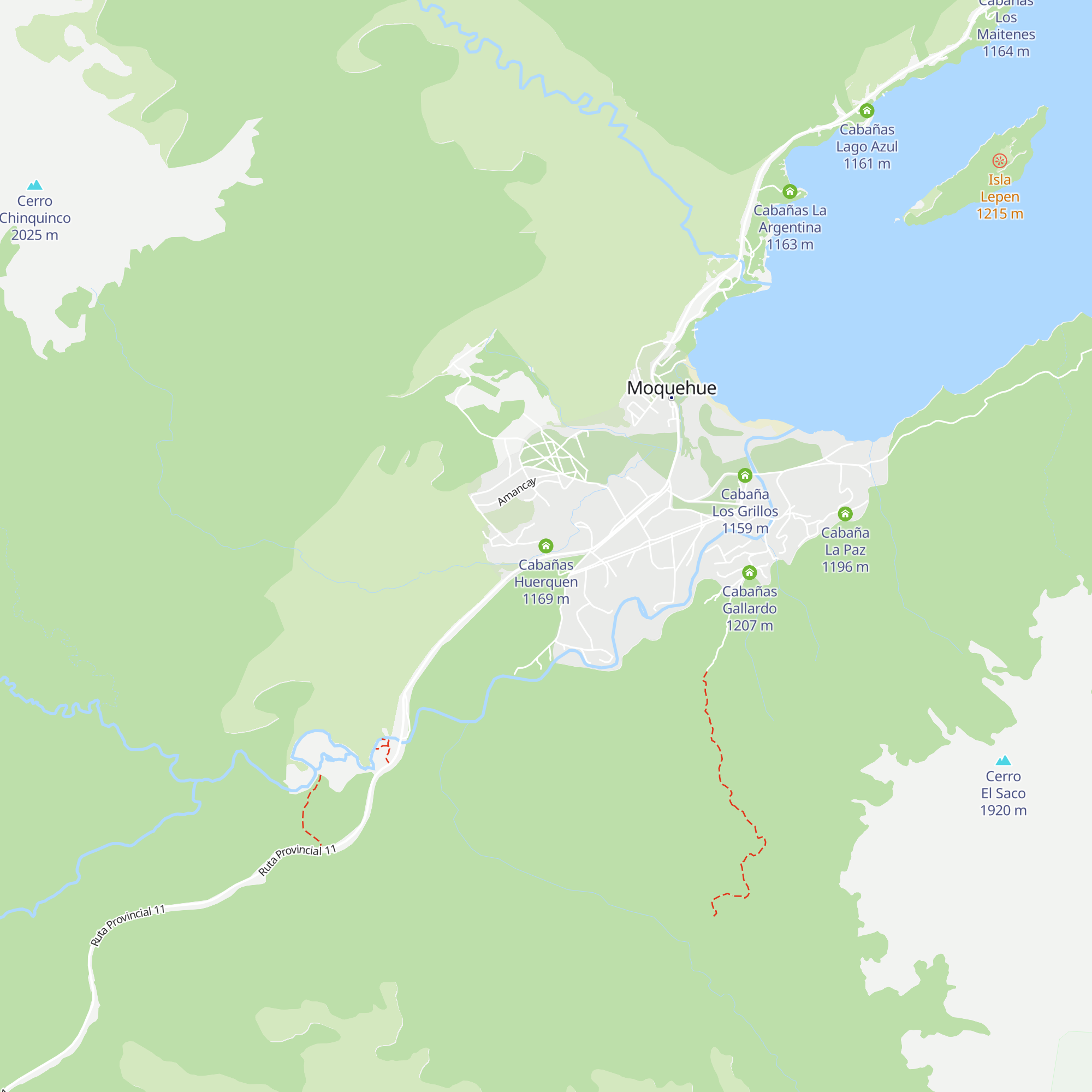 Cabañas Huerquen map