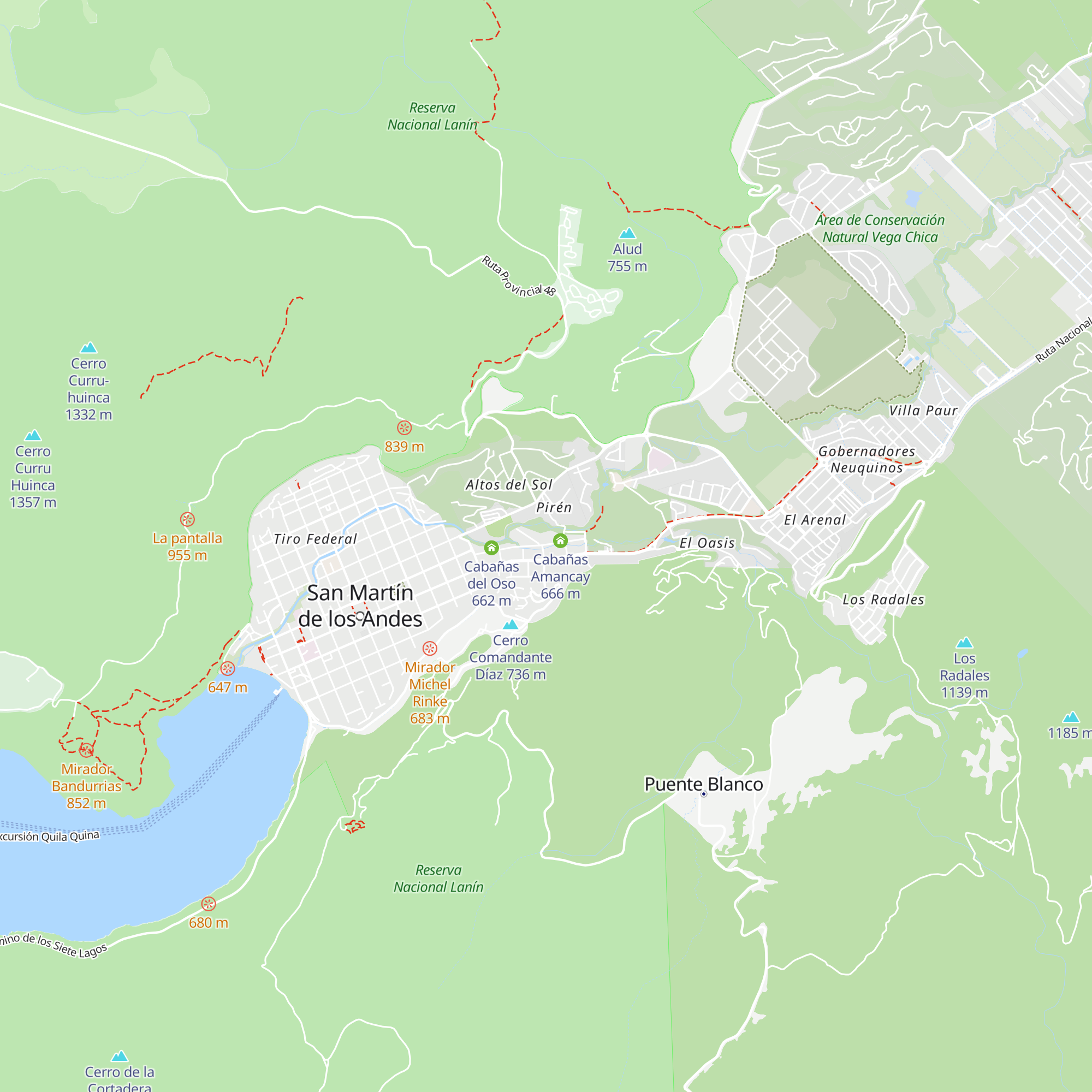 Cabañas Aldea Misenet map