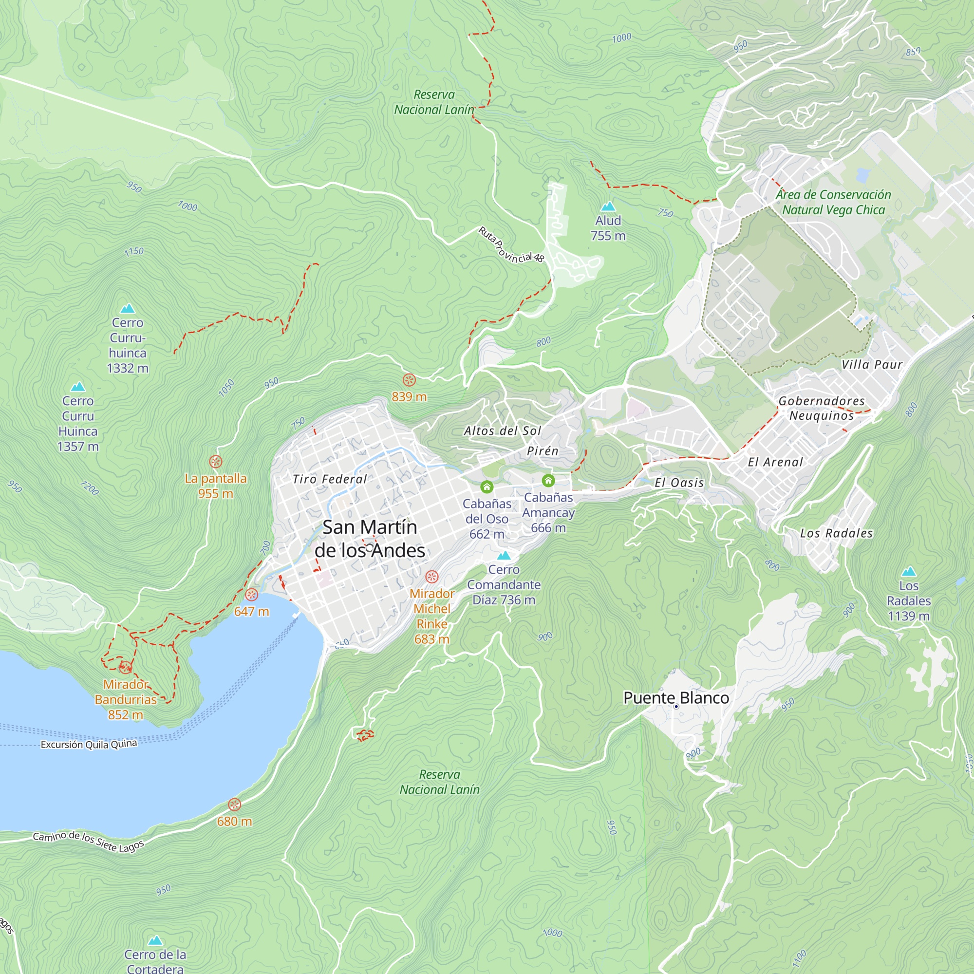 Cabañas del Oso map