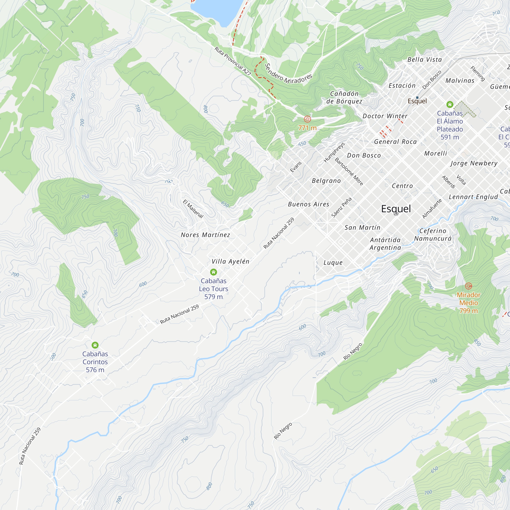 Cabañas Ayelen map