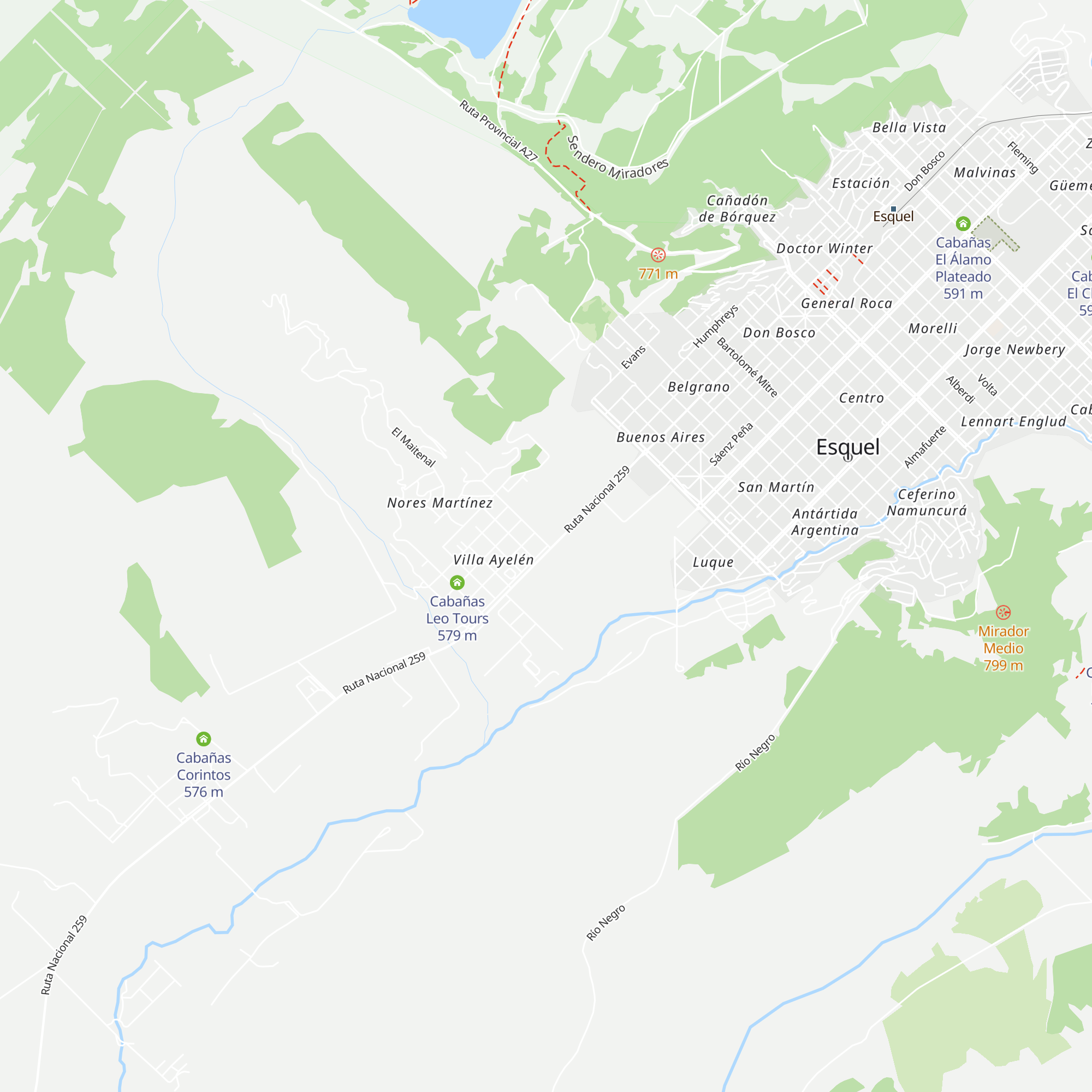 Cabañas Ayelen map
