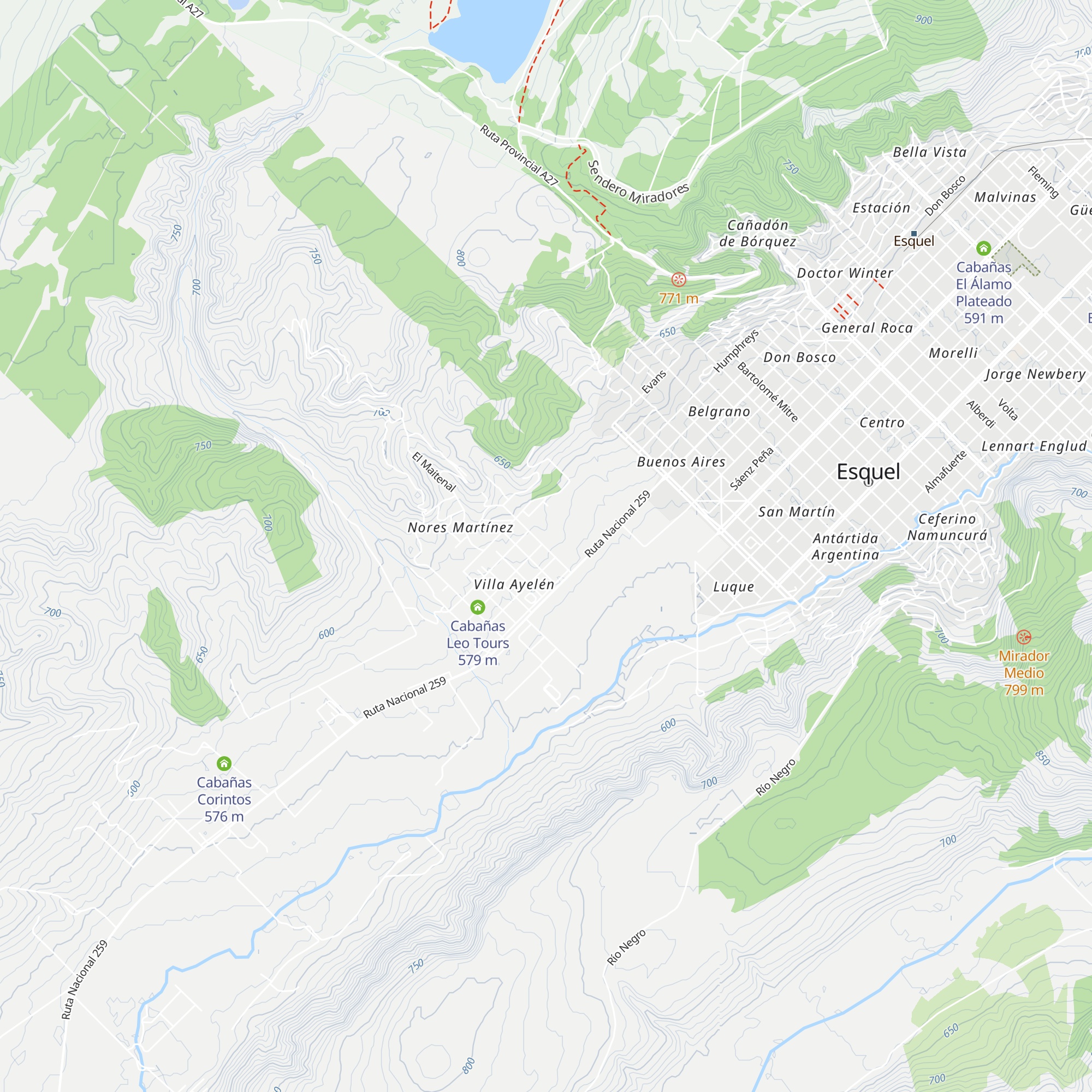 Cabañas Oti map