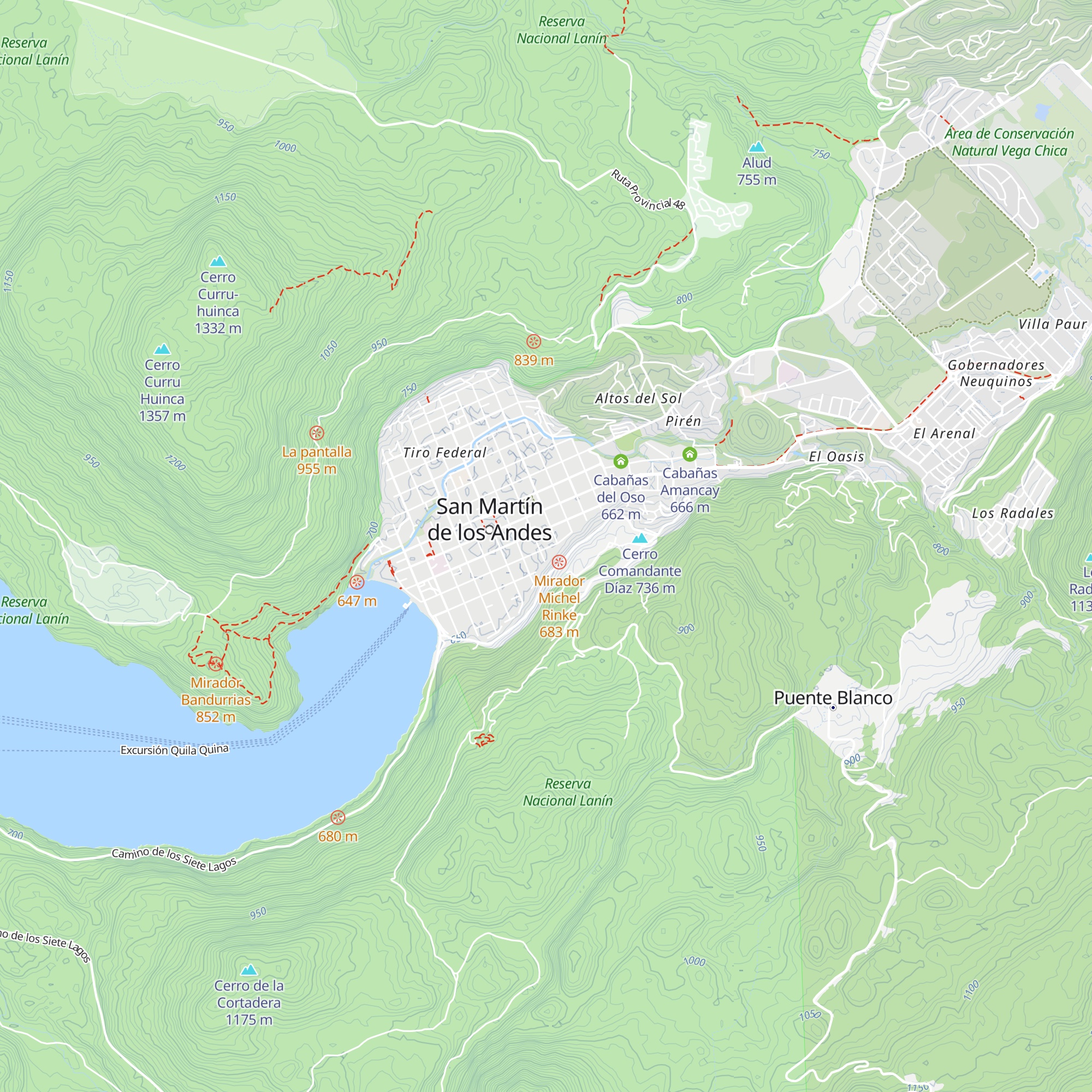 Cabañas Trabunche map