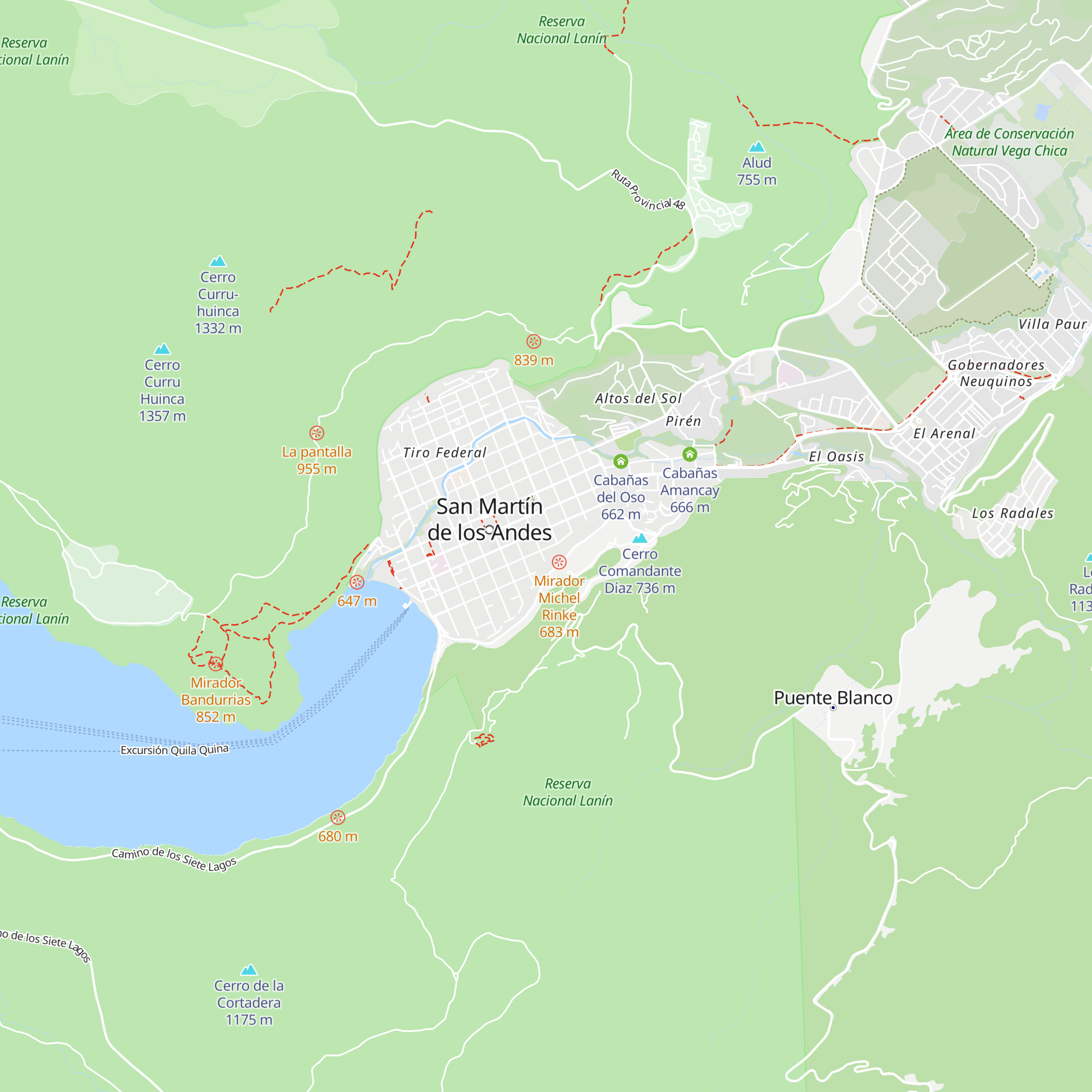 Cabañas Trabunche map