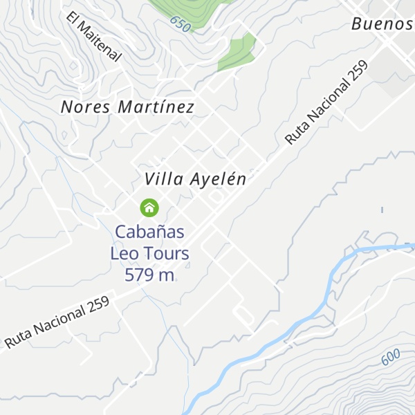 Map of Cabañas Ayelén Andina